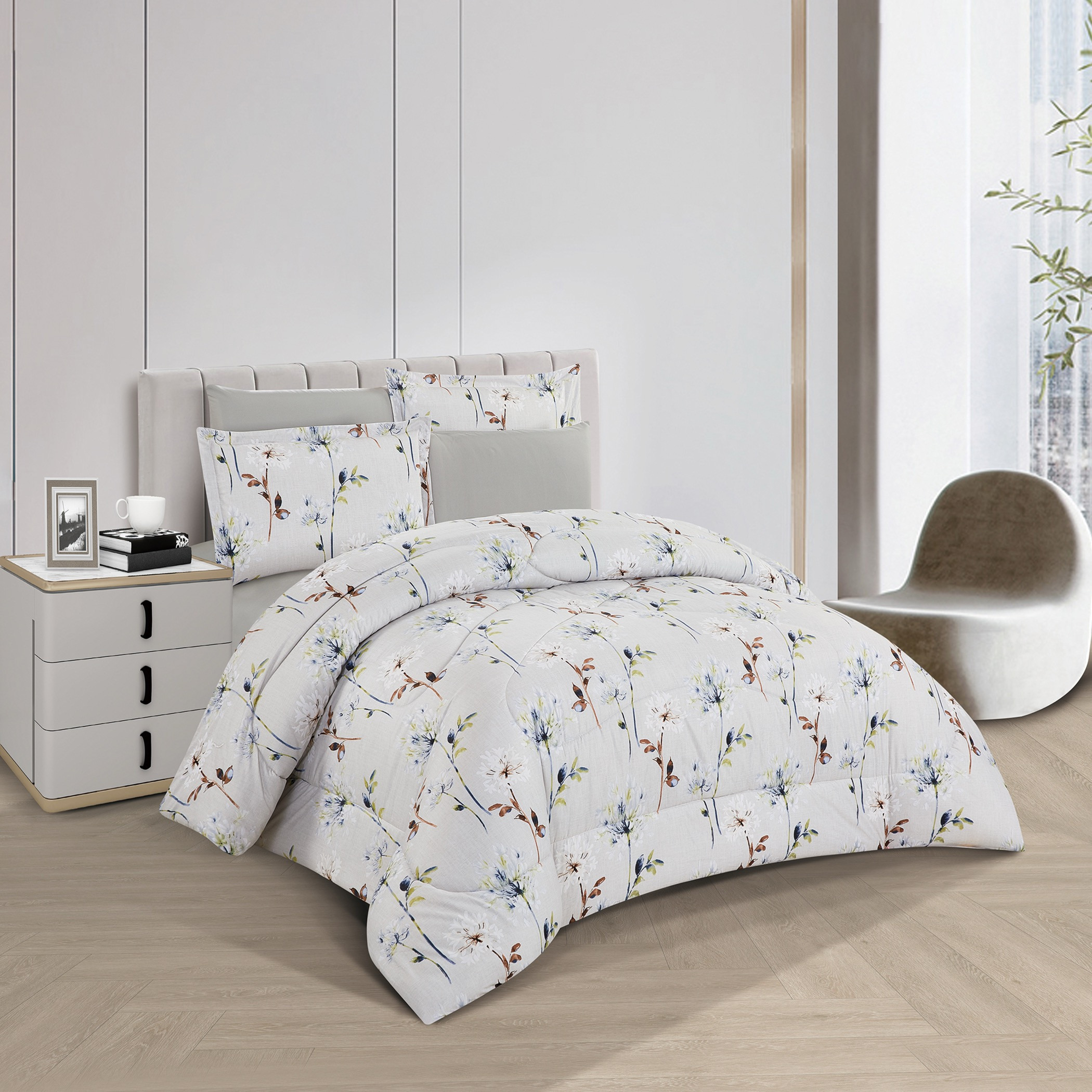Floral Reversible Comforter Set King-household-bedding-comfortersandbedspreads-comforters-image-1