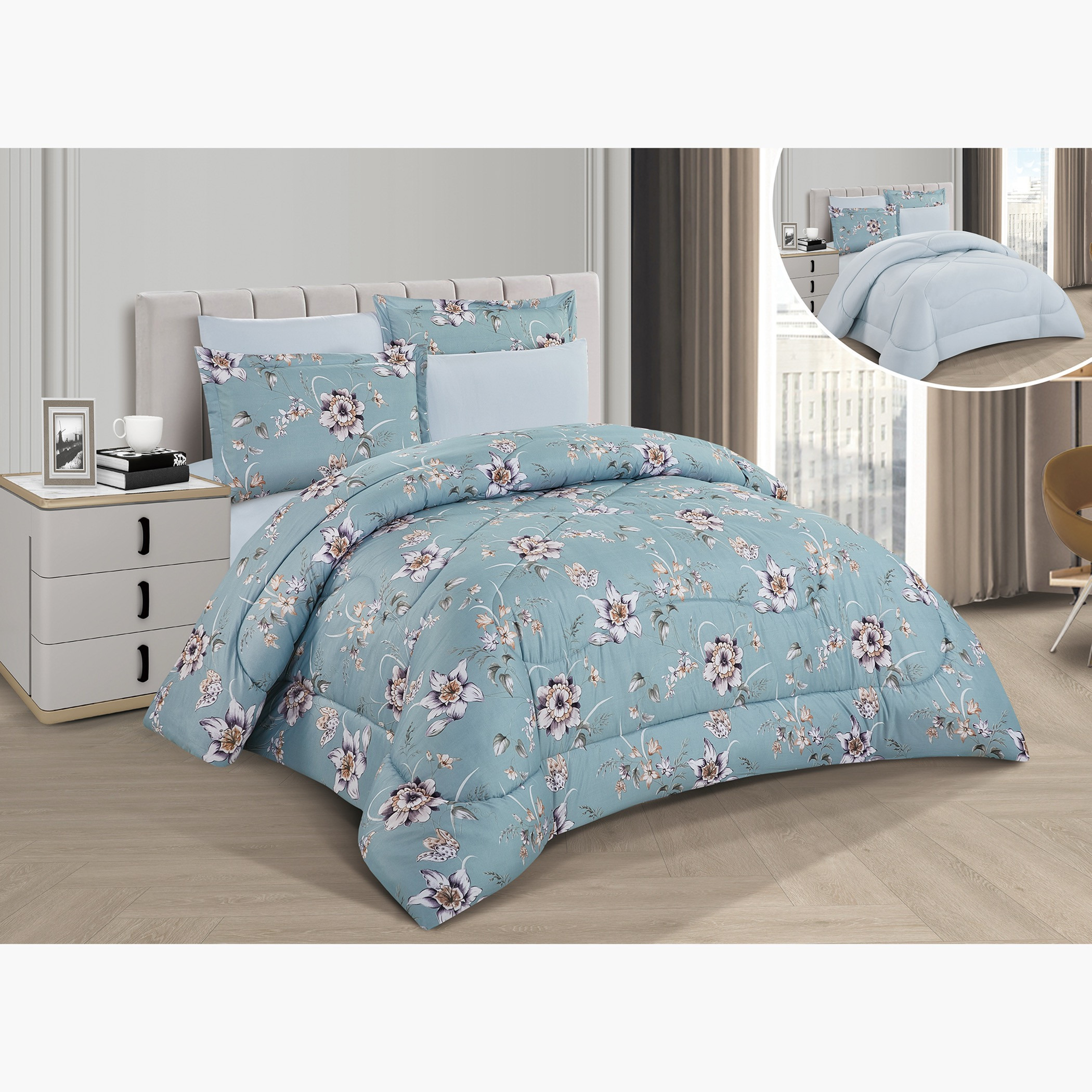 Floral Reversible Comforter King Set-household-bedding-comfortersandbedspreads-comforters-image-7