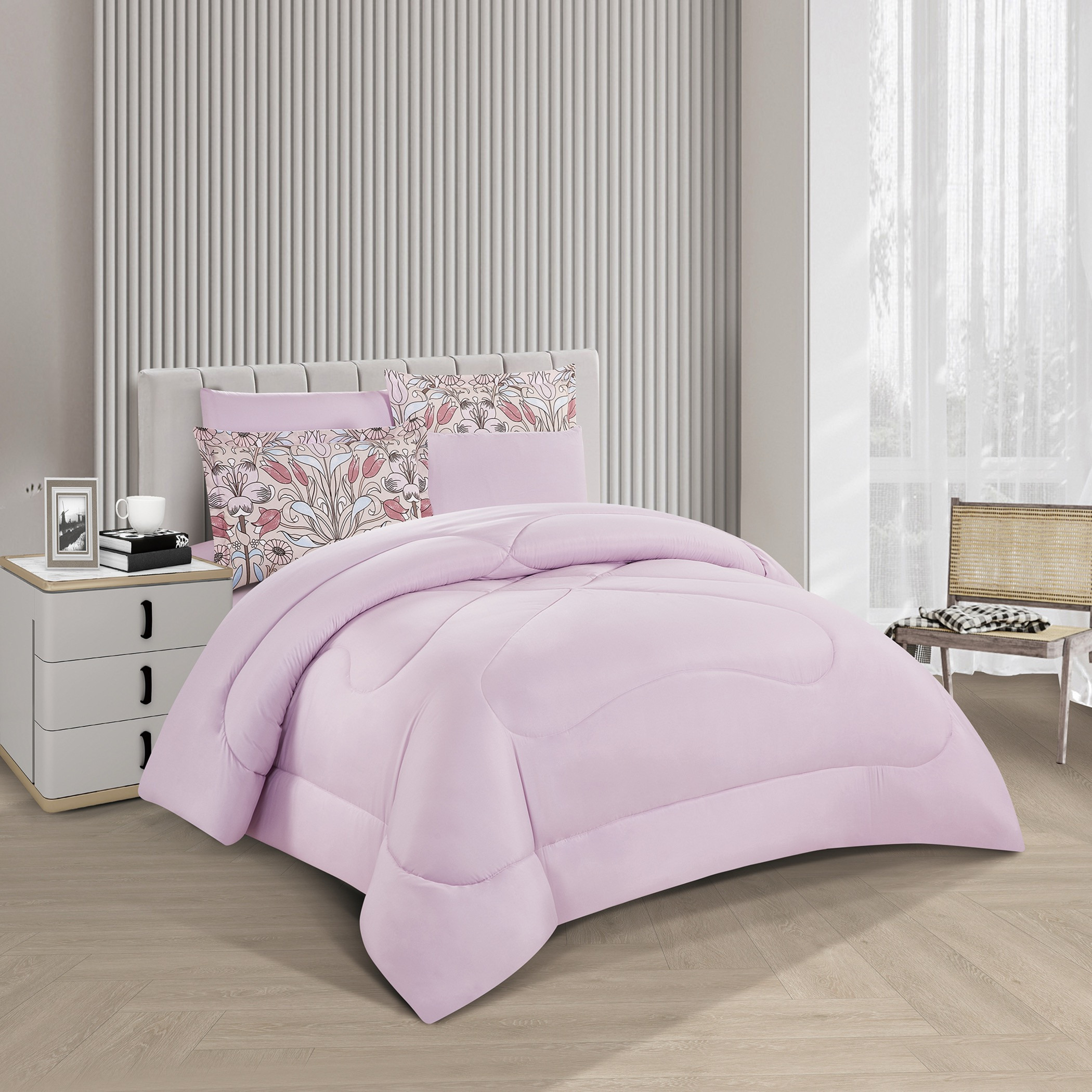 طقم لحاف مطبوع وجهين حجم كينج-household-bedding-comfortersandbedspreads-comforters-image-2