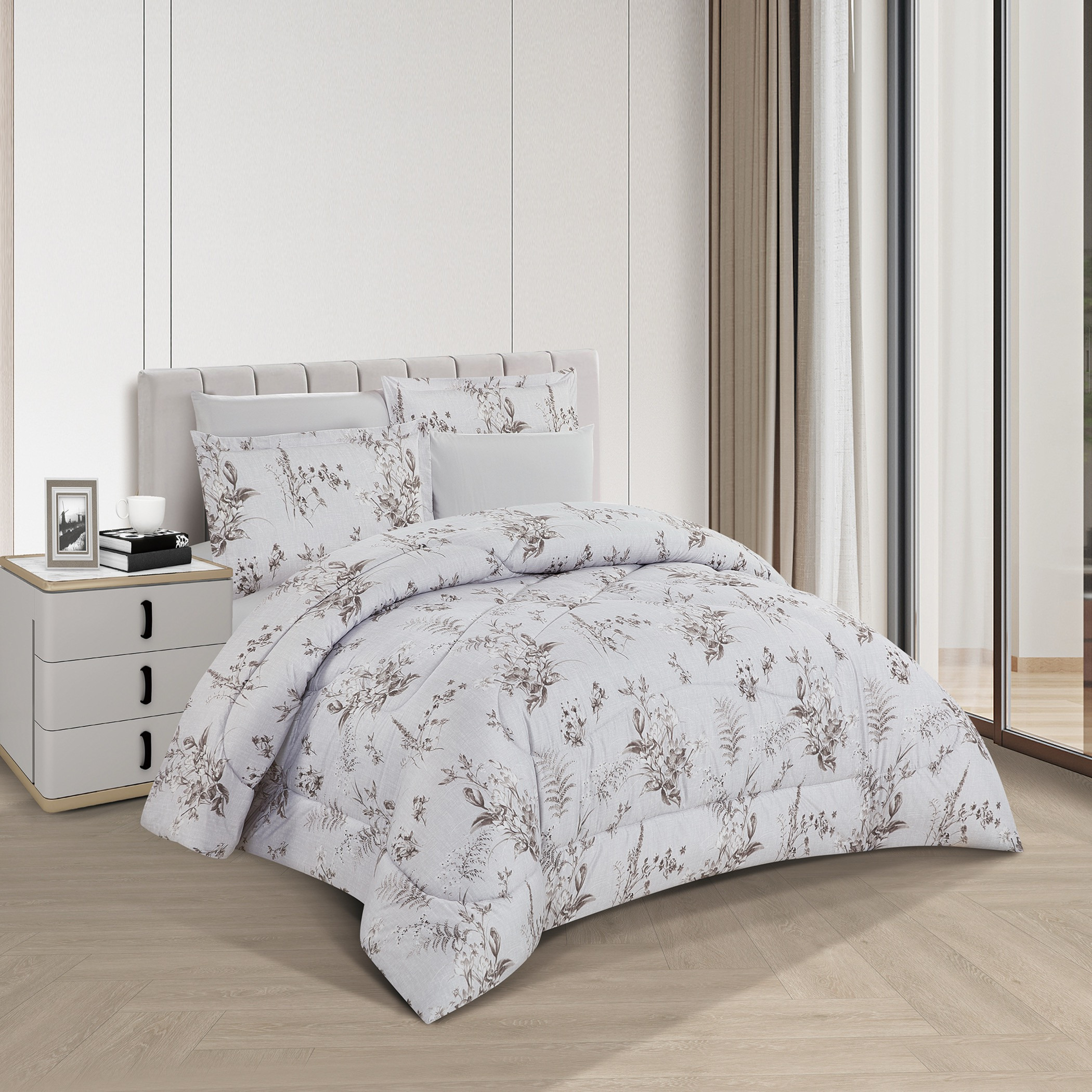 Floral Reversible Comforter King Set-household-bedding-comfortersandbedspreads-comforters-image-1