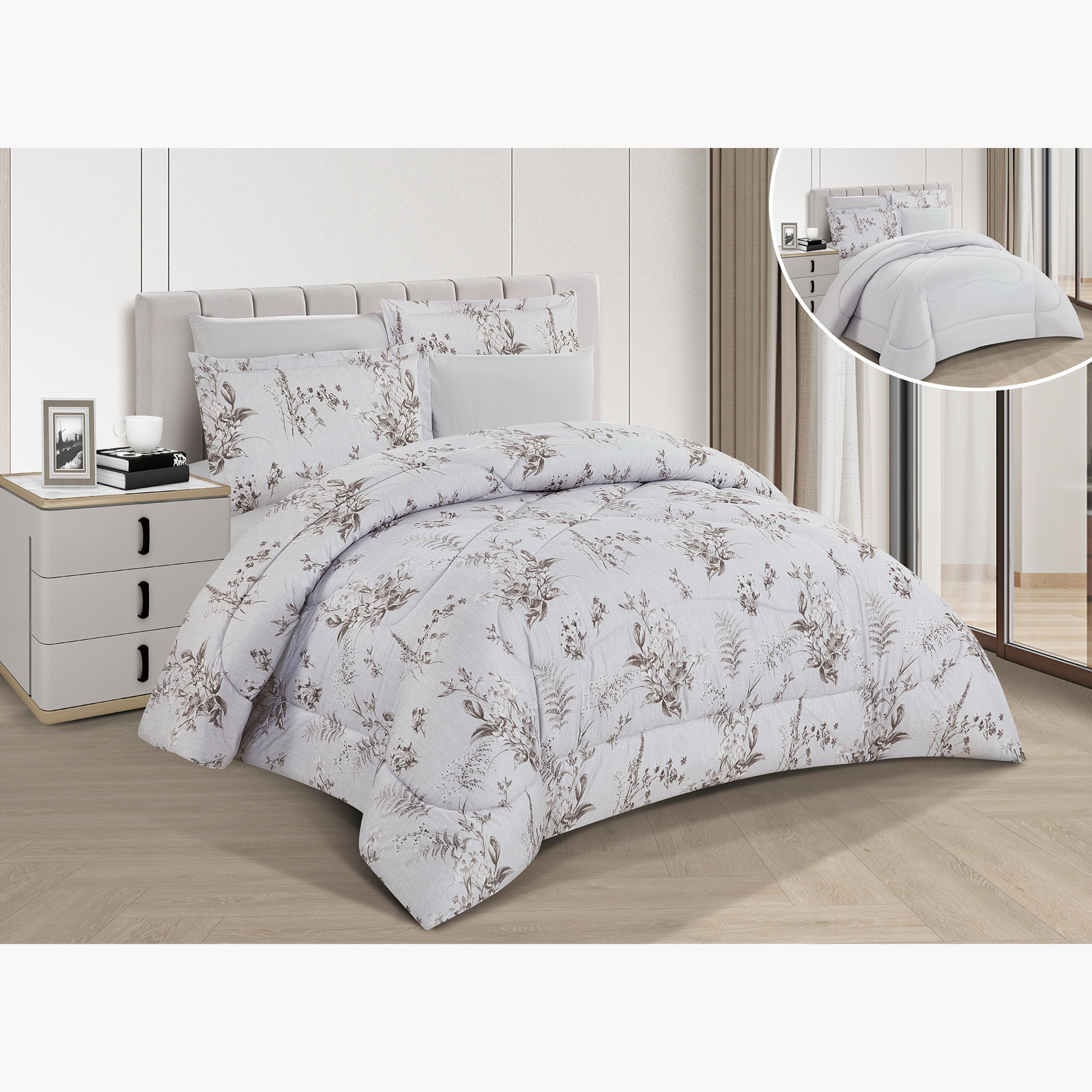Floral Reversible Comforter King Set-household-bedding-comfortersandbedspreads-comforters-image-7