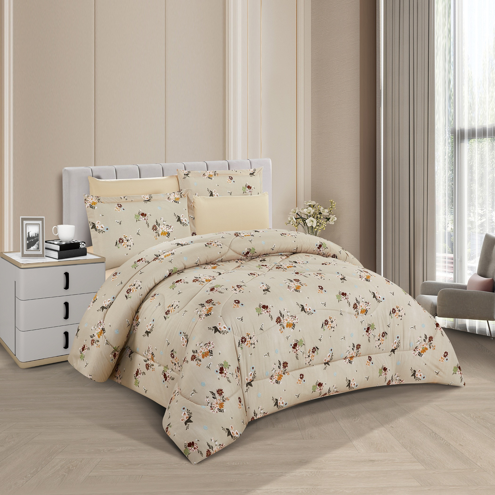 Floral Reversible Comforter King Set-household-bedding-comfortersandbedspreads-comforters-image-2