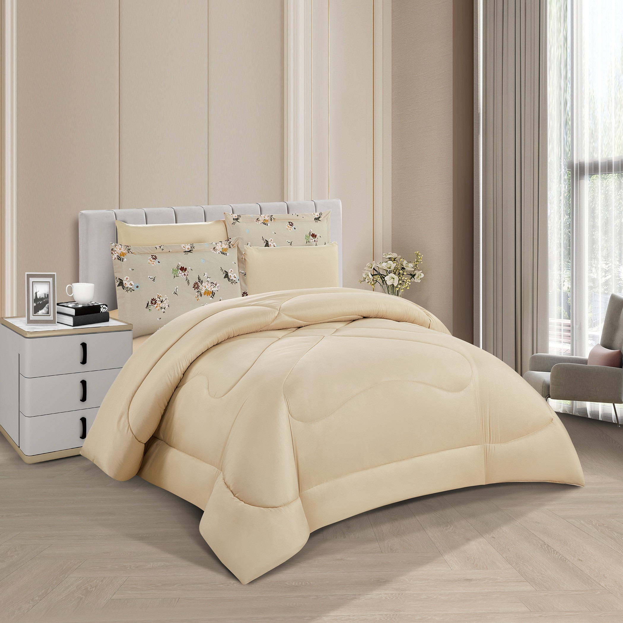 Floral Reversible Comforter King Set-household-bedding-comfortersandbedspreads-comforters-image-3