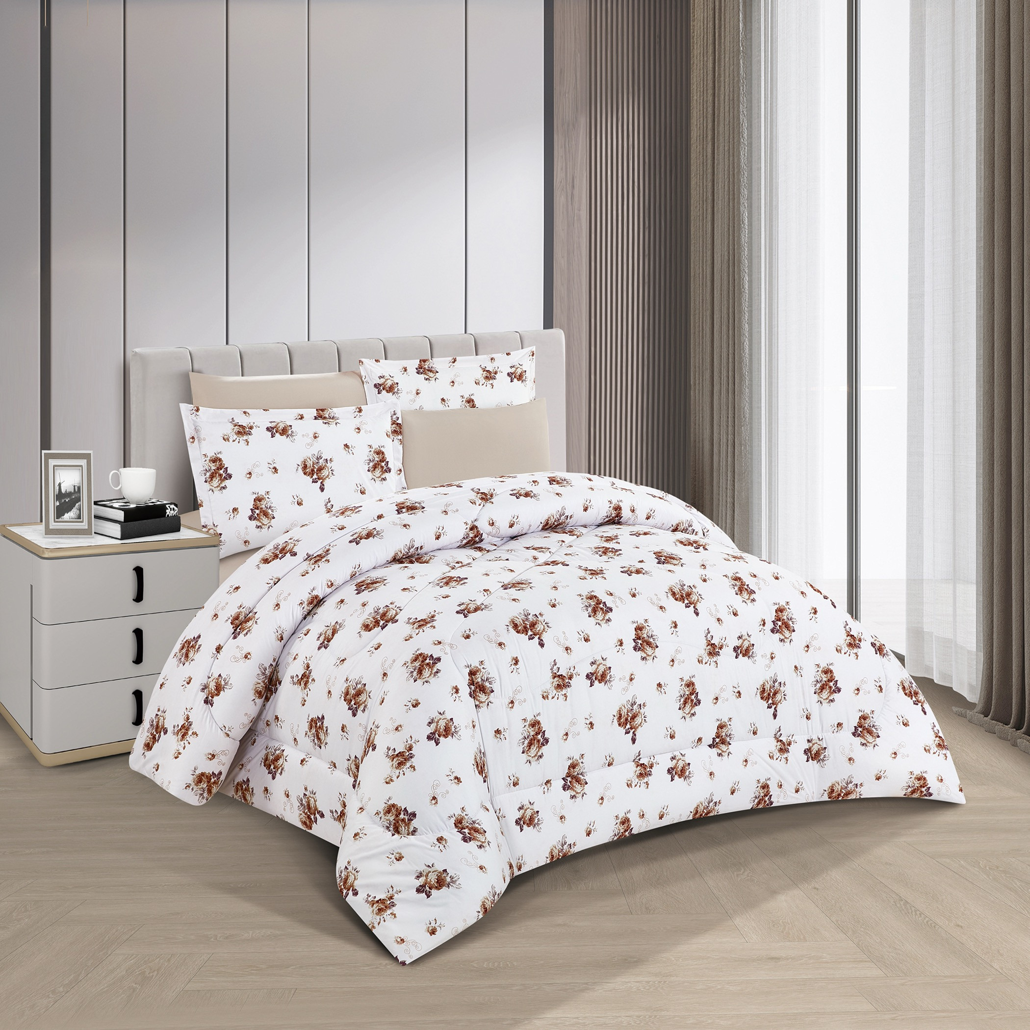 Floral Printed Reversible Comforter Set-household-bedding-comfortersandbedspreads-comforters-image-2