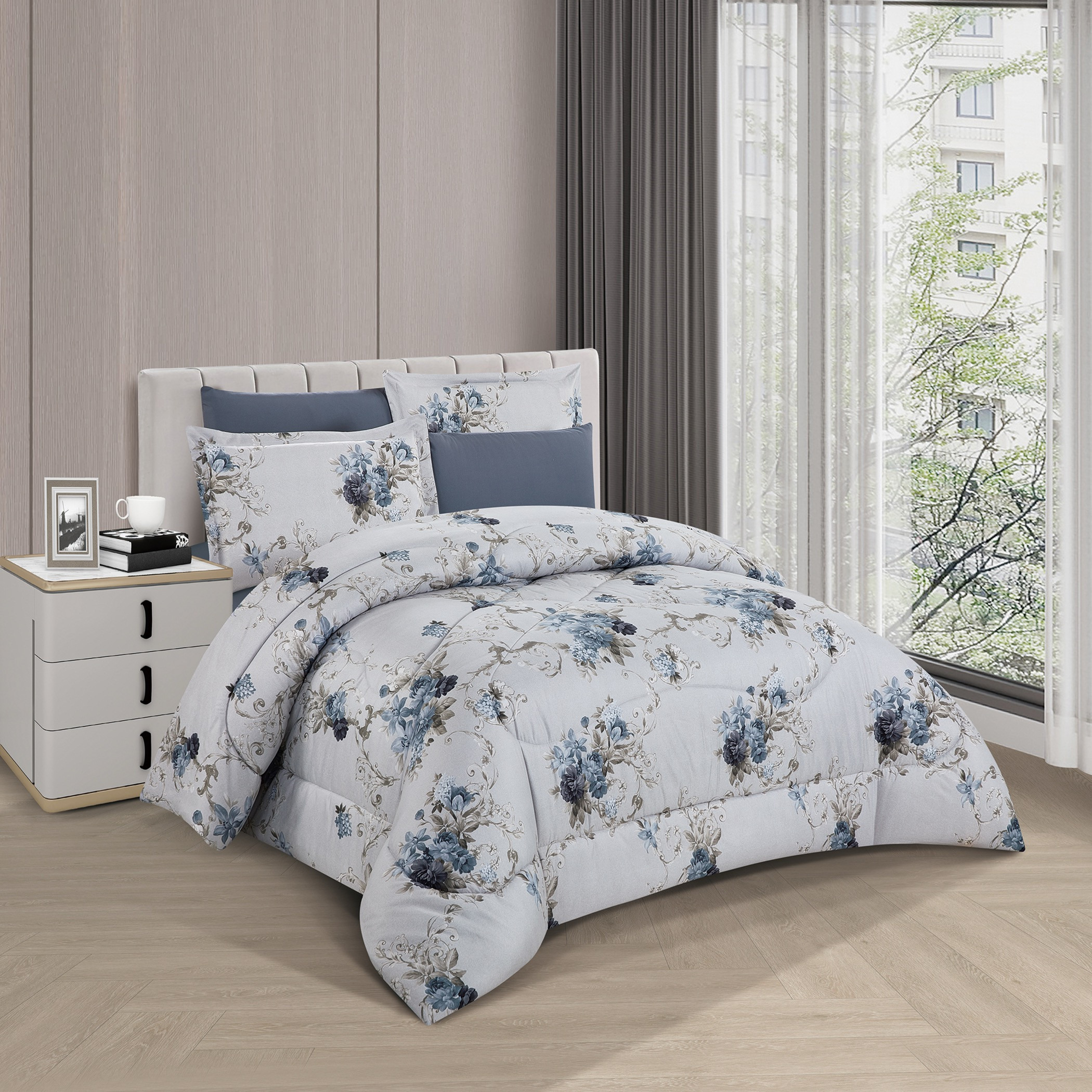 Floral Printed Reversible Comforter Set-household-bedding-comfortersandbedspreads-comforters-image-2
