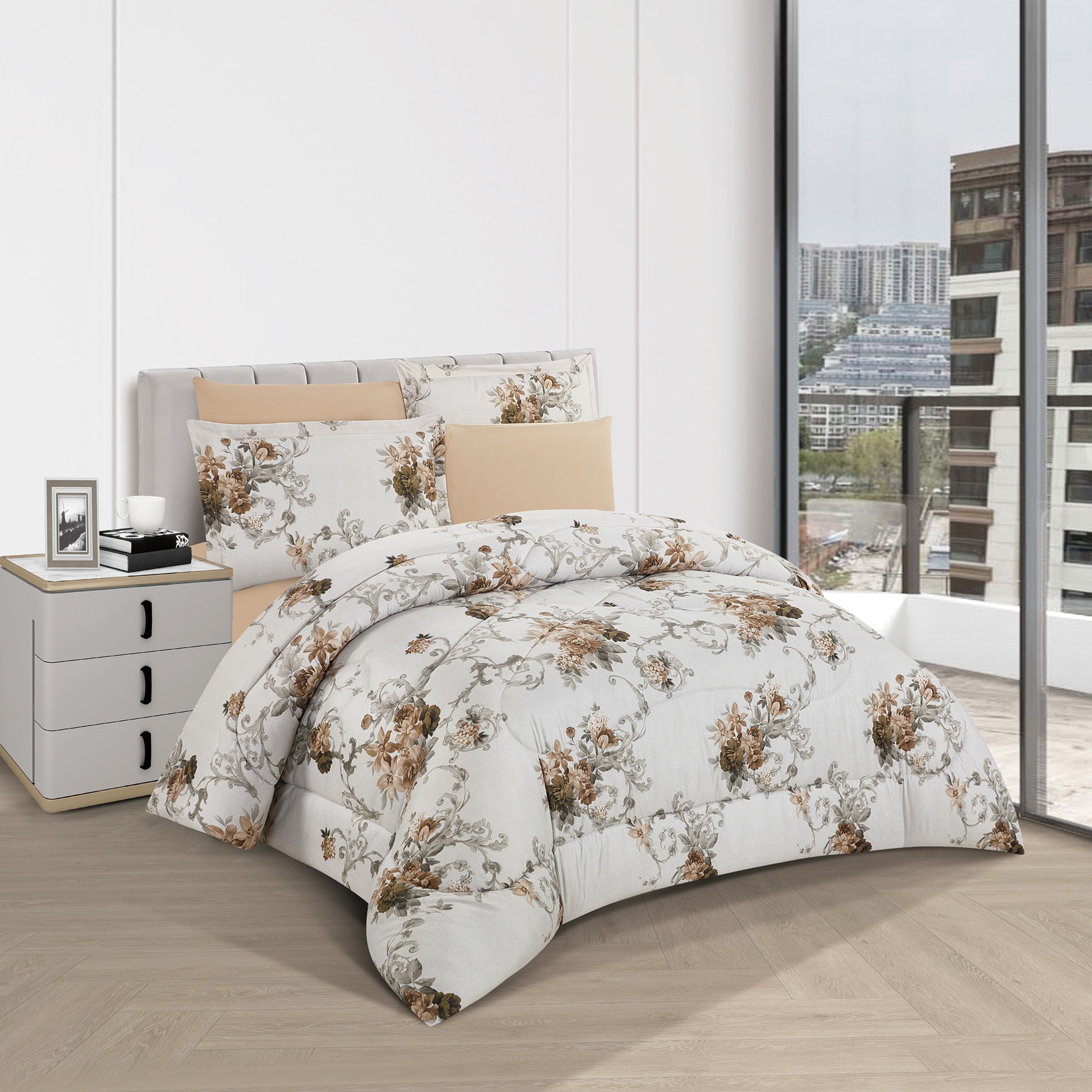 Floral Reversible Comforter Set-household-bedding-comfortersandbedspreads-comforters-image-2