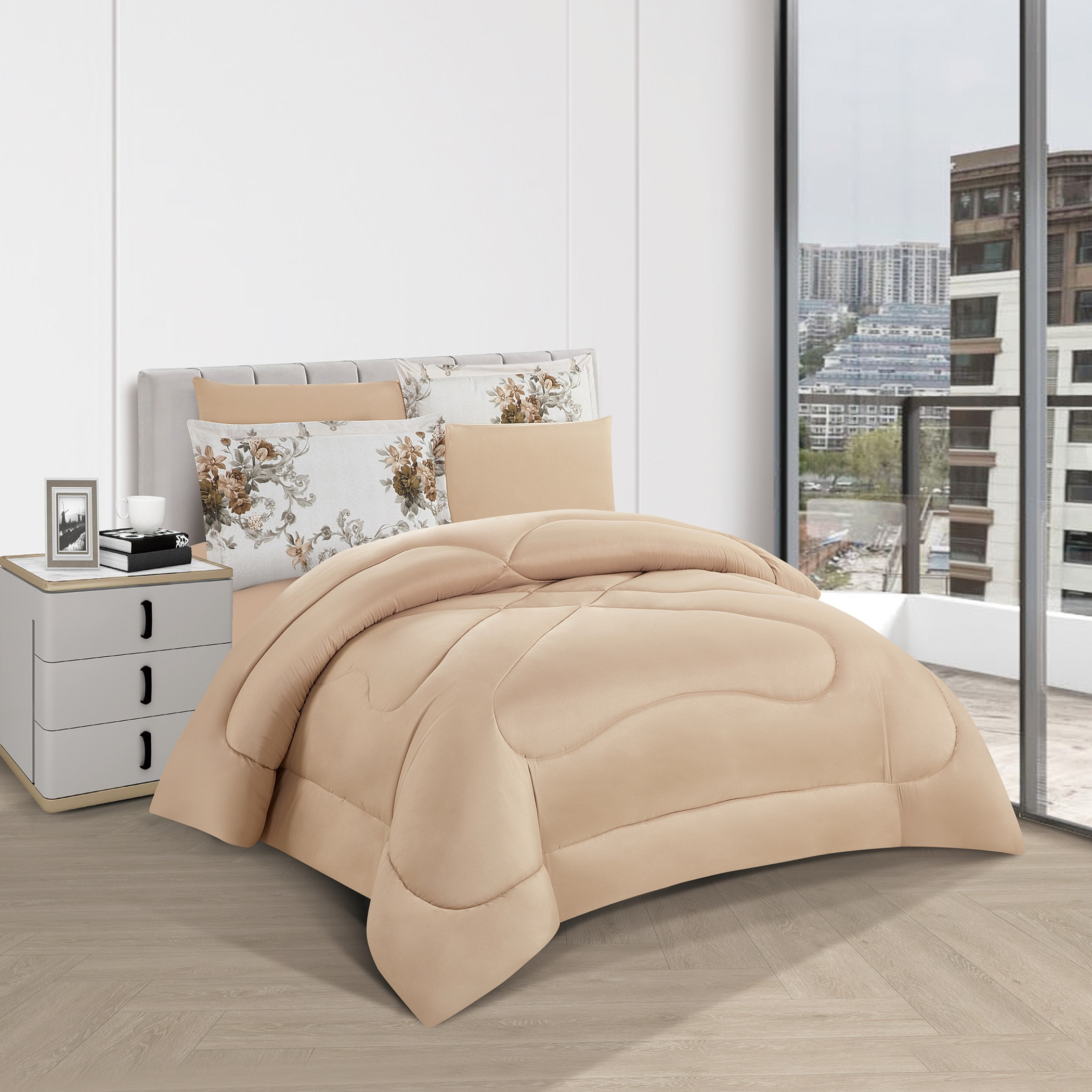 Floral Reversible Comforter Set-household-bedding-comfortersandbedspreads-comforters-image-3
