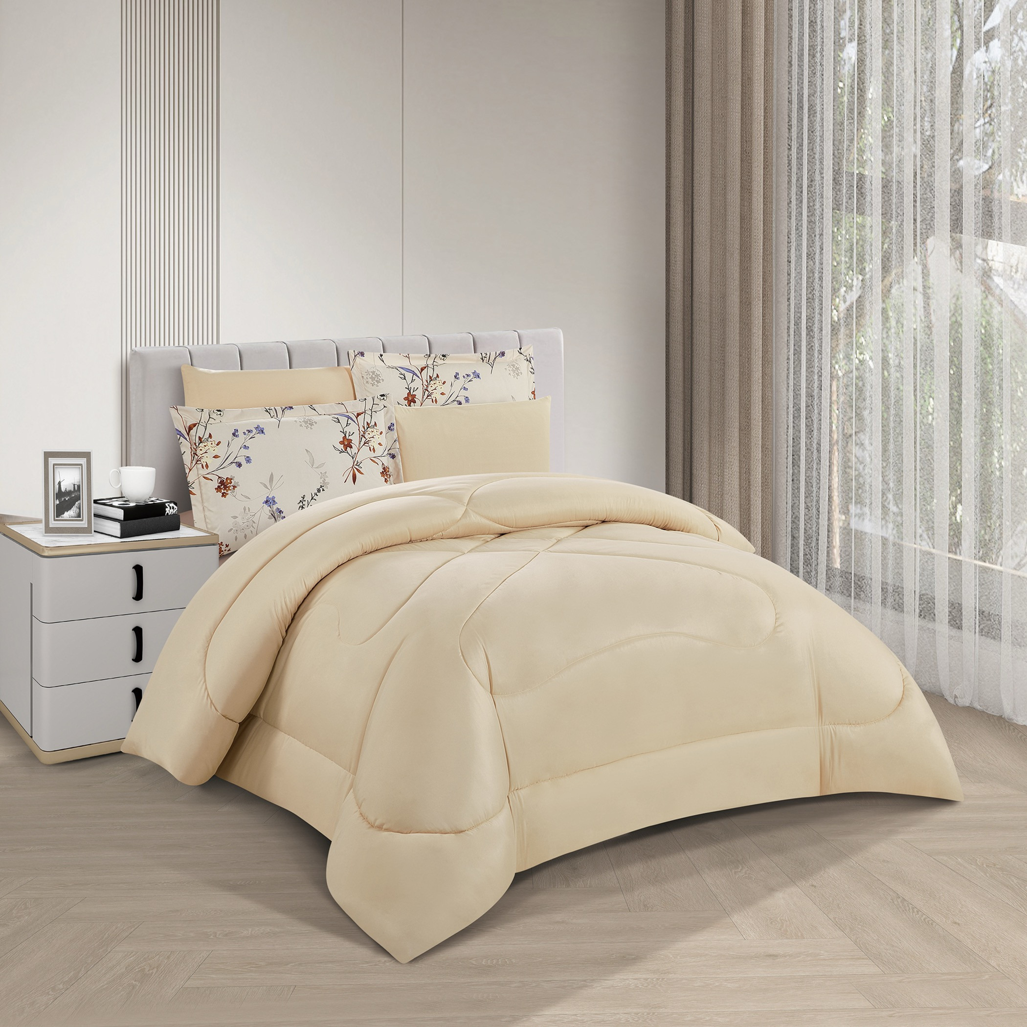 Floral Reversible Comforter King Set-household-bedding-comfortersandbedspreads-comforters-image-3