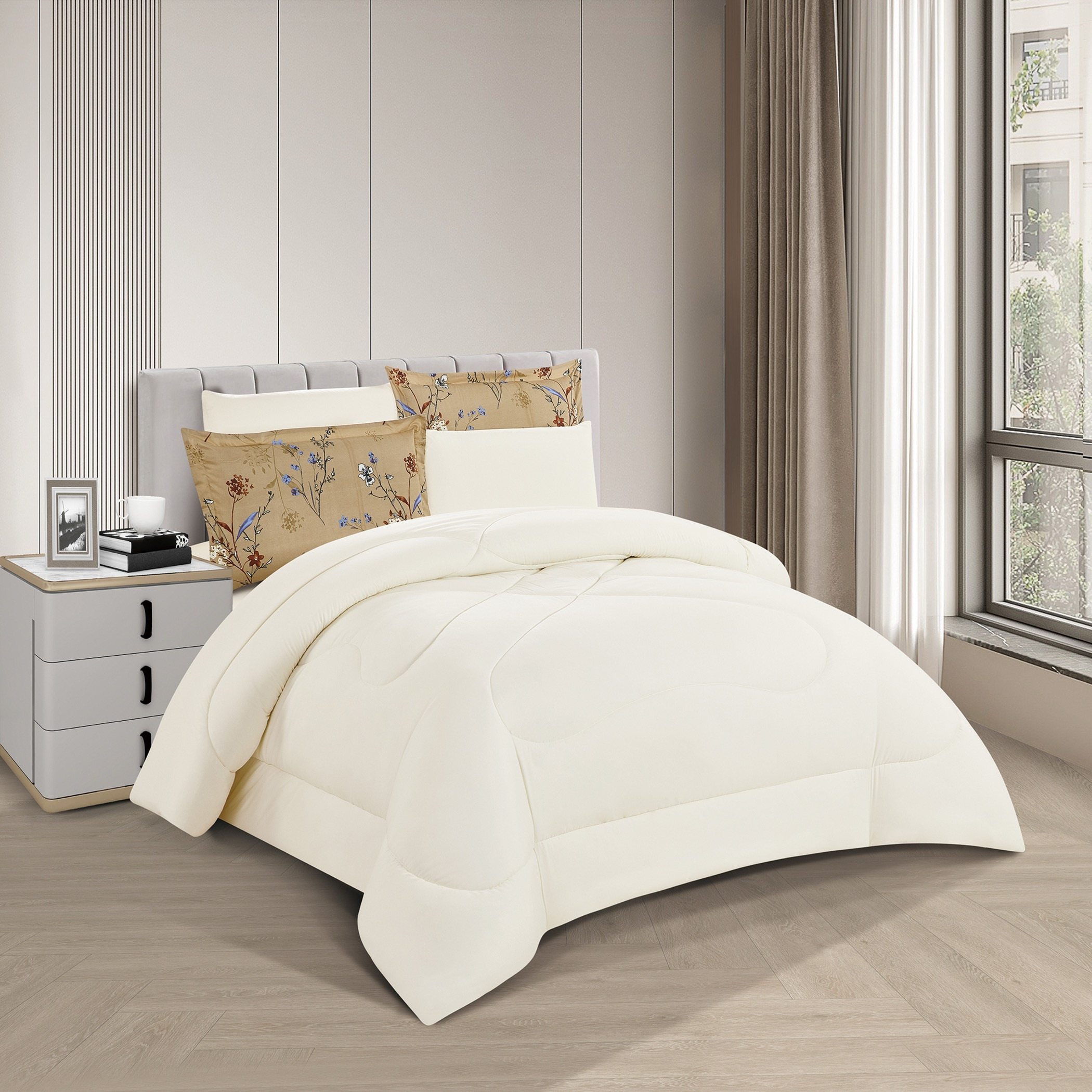 Floral Reversible Comforter King Set-household-bedding-comfortersandbedspreads-comforters-image-3