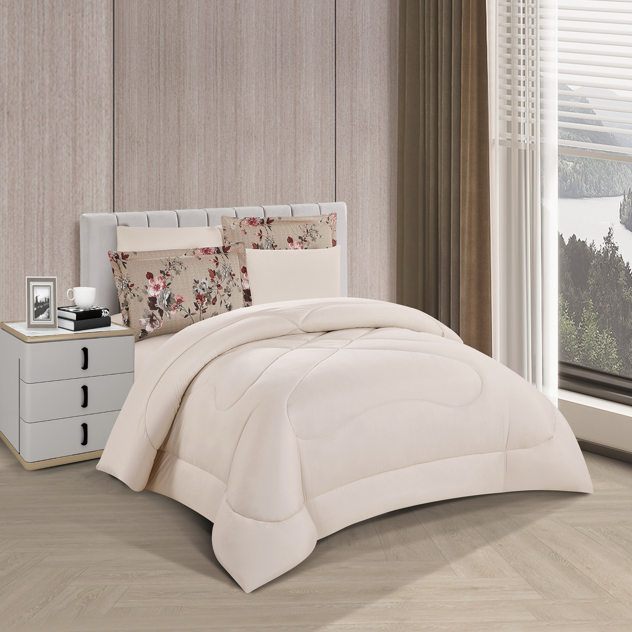 Floral Reversible Comforter King Set-household-bedding-comfortersandbedspreads-comforters-image-3