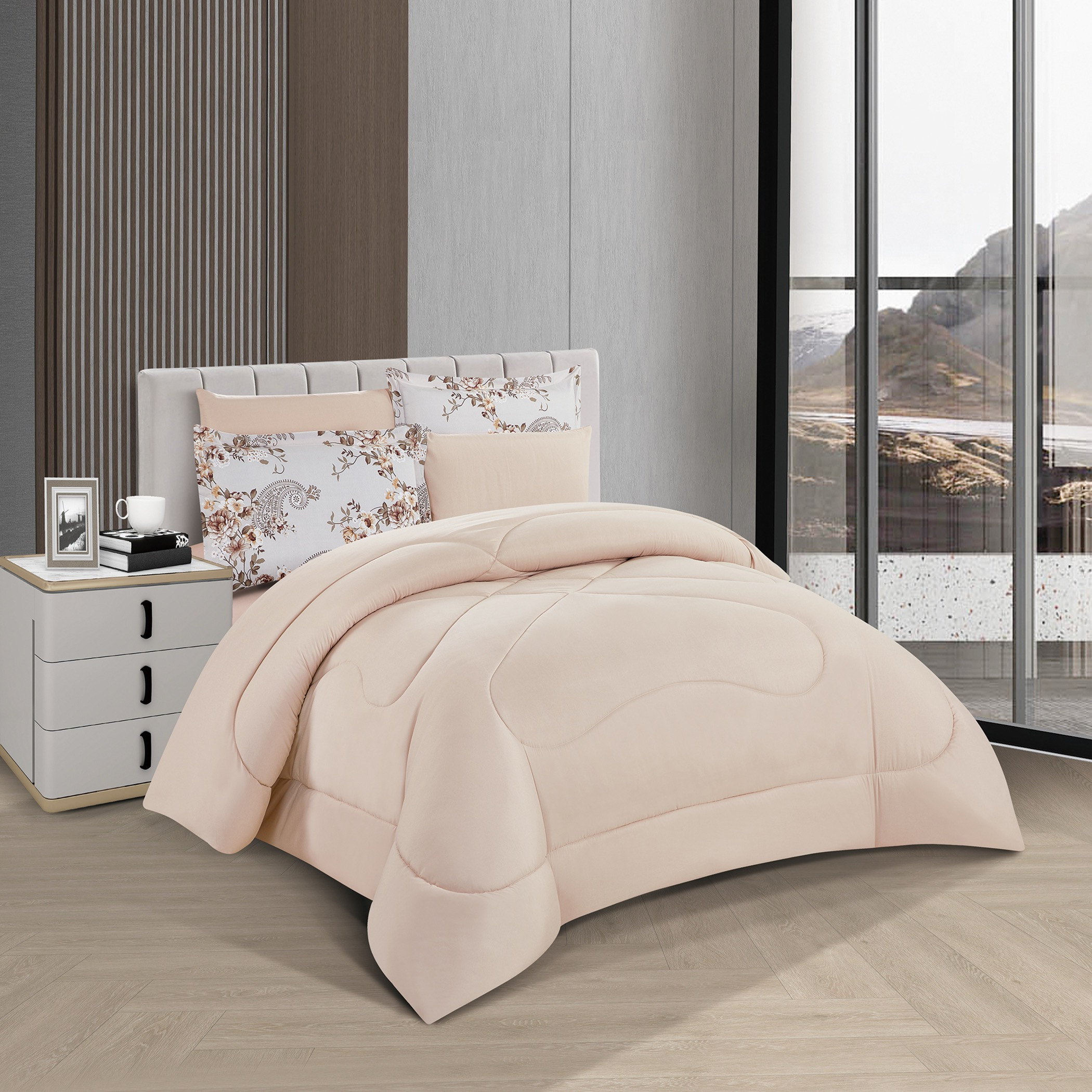 Floral Reversible Comforter King Set-household-bedding-comfortersandbedspreads-comforters-image-3