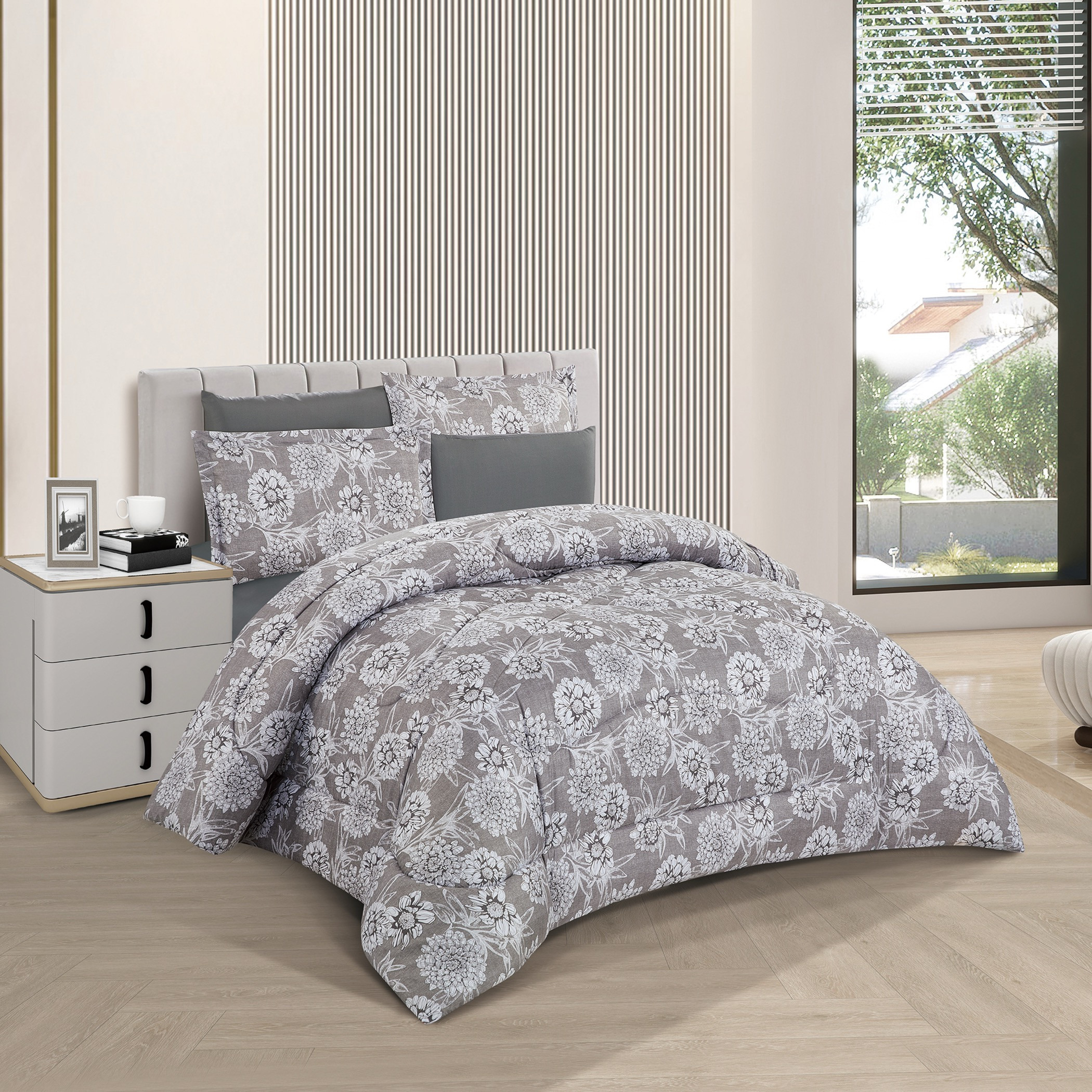 Floral Reversible Comforter Set Twin-household-bedding-comfortersandbedspreads-comforters-image-1