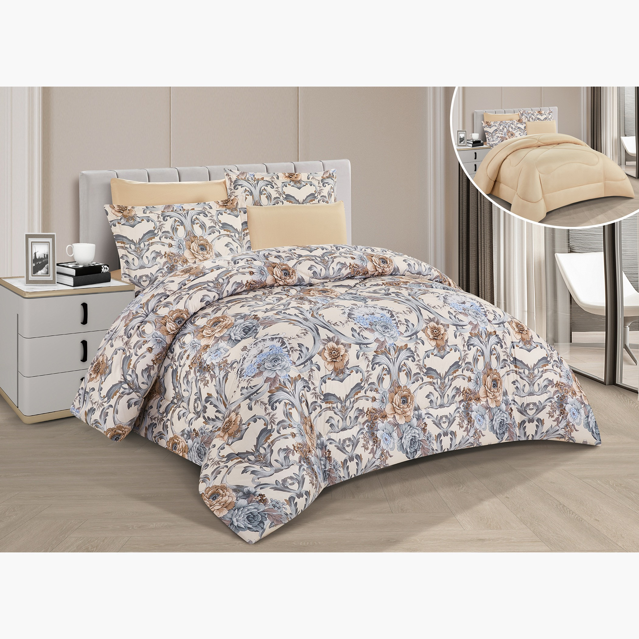 Floral Reversible Comforter Twin Set-household-bedding-comfortersandbedspreads-comforters-image-7