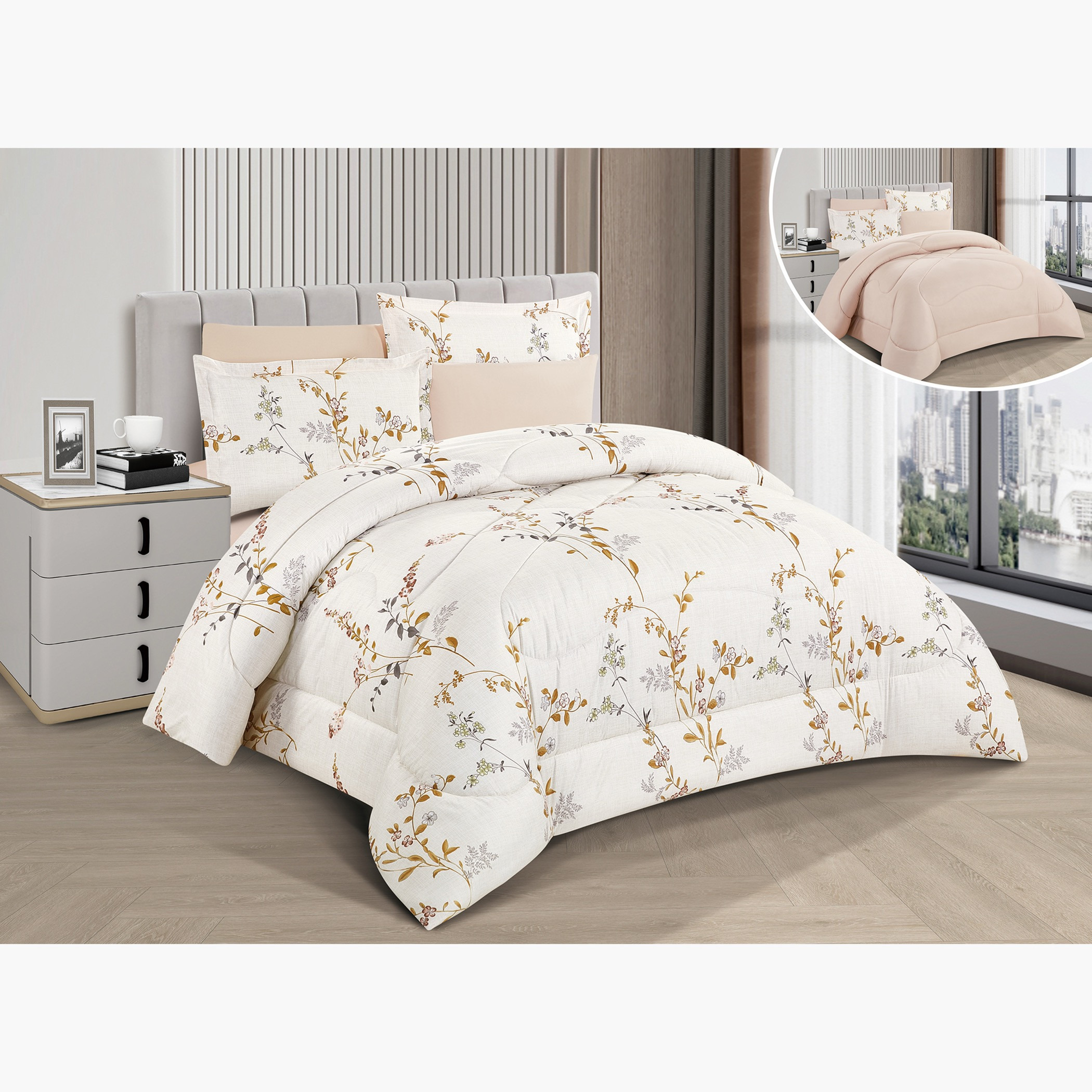طقم لحاف مزهر قابل للعكس-household-bedding-comfortersandbedspreads-bedinabag-image-1