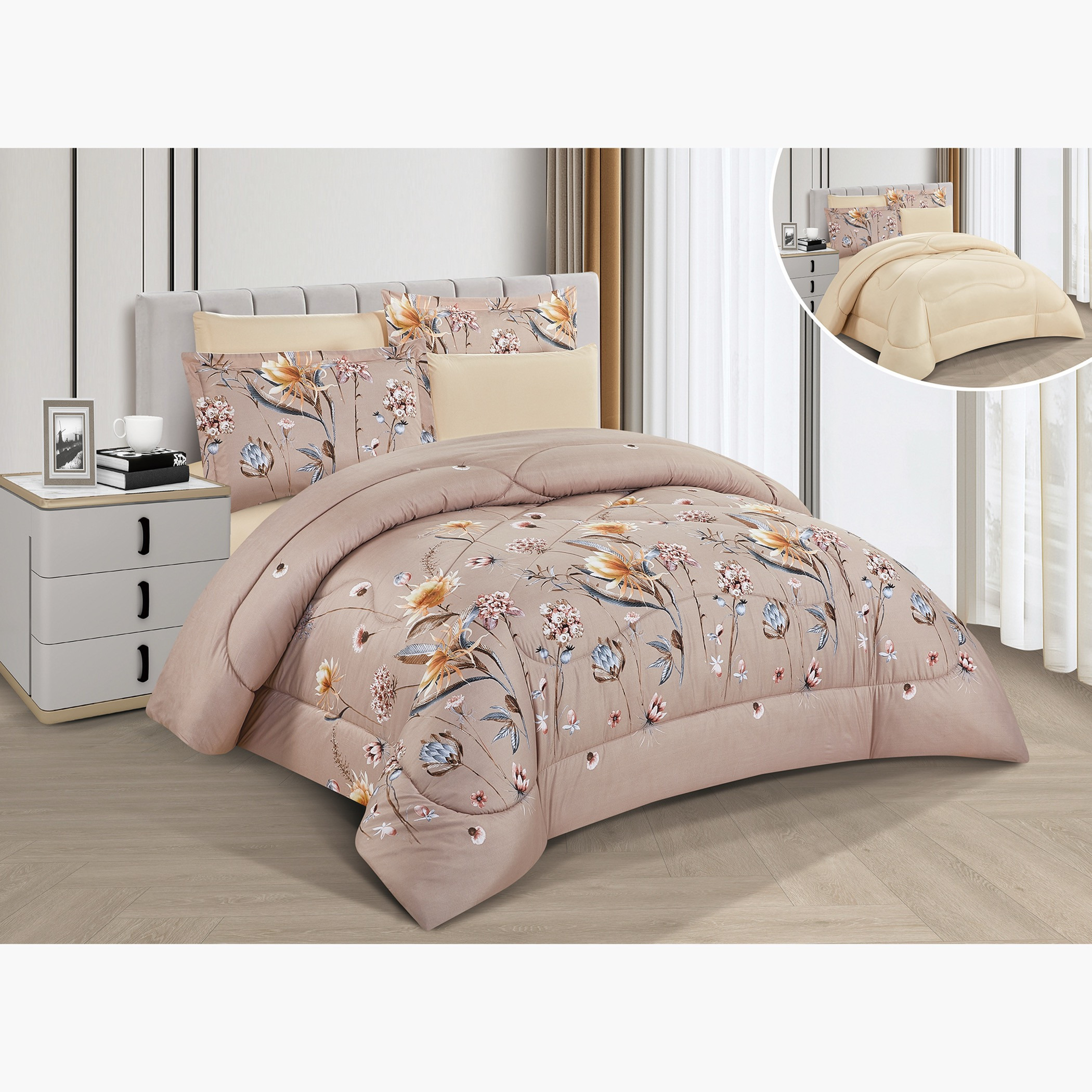 Floral Reversible Comforter Set-household-bedding-comfortersandbedspreads-comforters-image-7