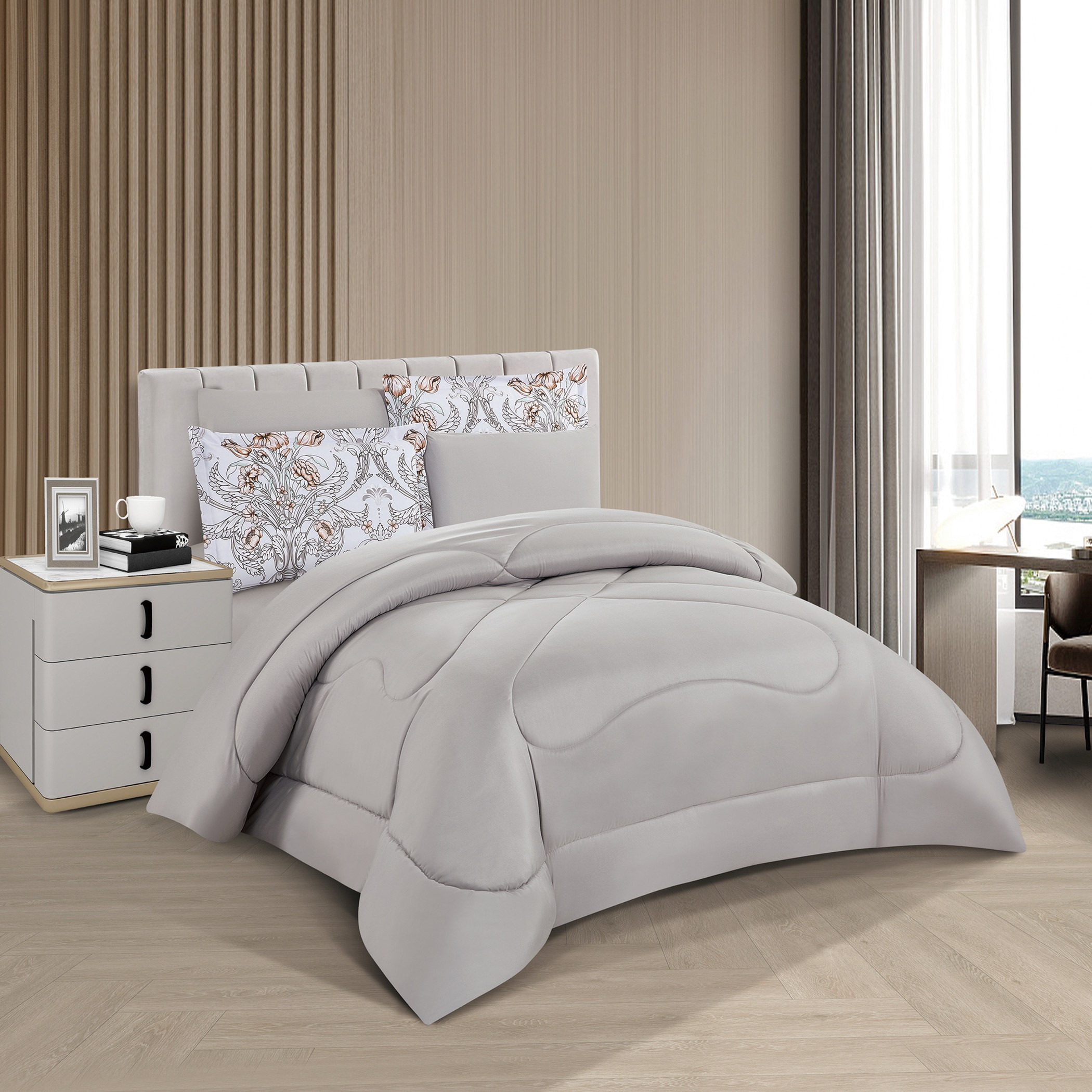 Floral Printed Reversible Comforter Set-household-bedding-comfortersandbedspreads-comforters-image-2