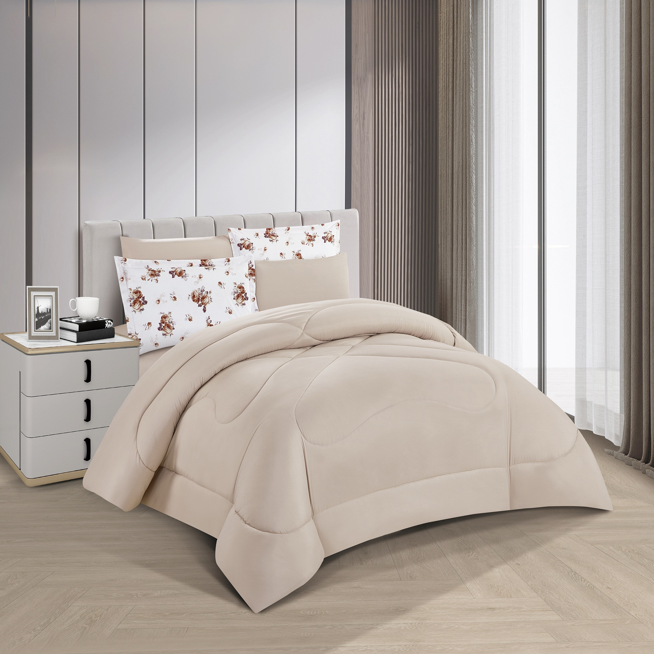 Floral Printed Reversible Comforter Set-household-bedding-comfortersandbedspreads-comforters-image-3