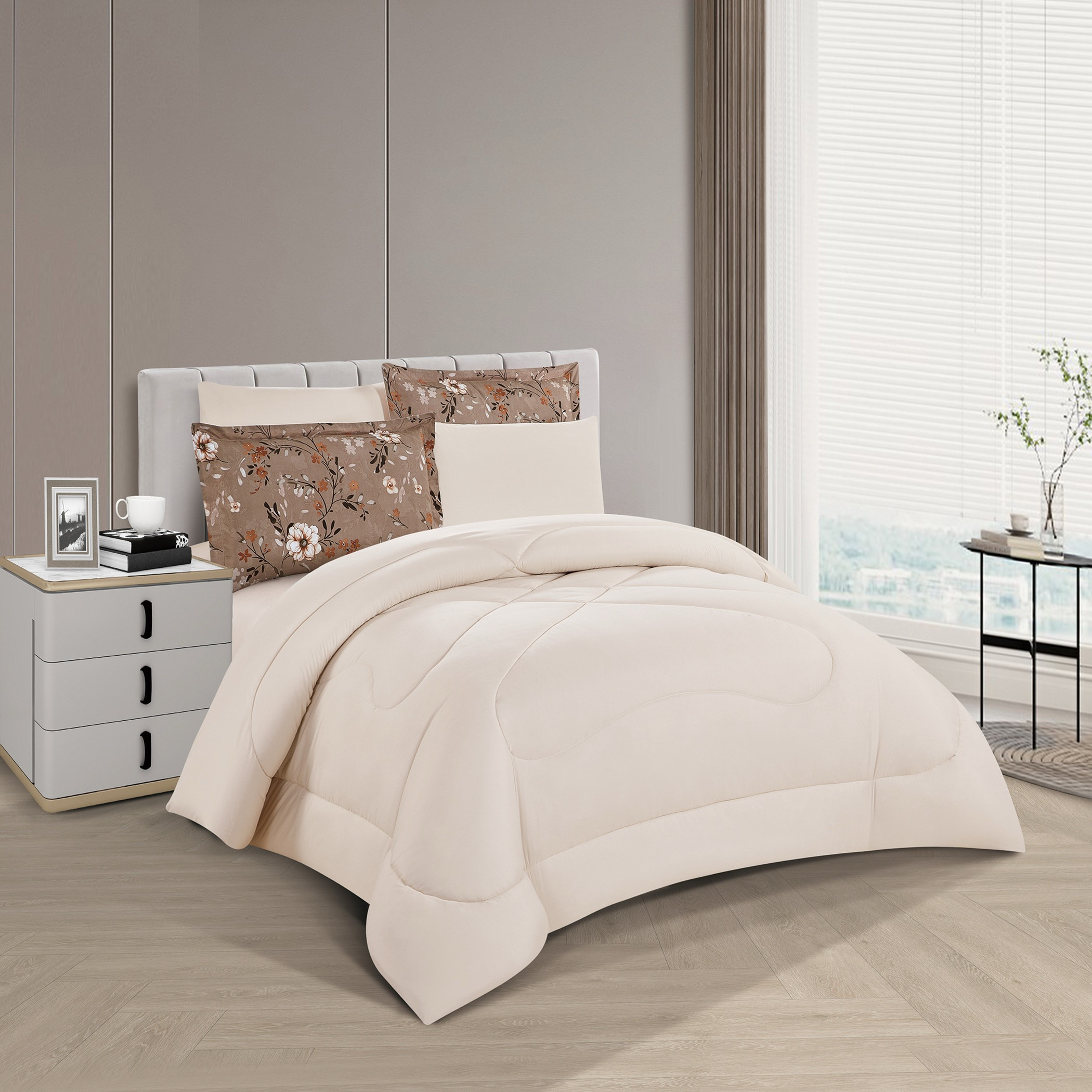 Floral Printed Reversible Comforter Set-household-bedding-comfortersandbedspreads-comforters-image-3