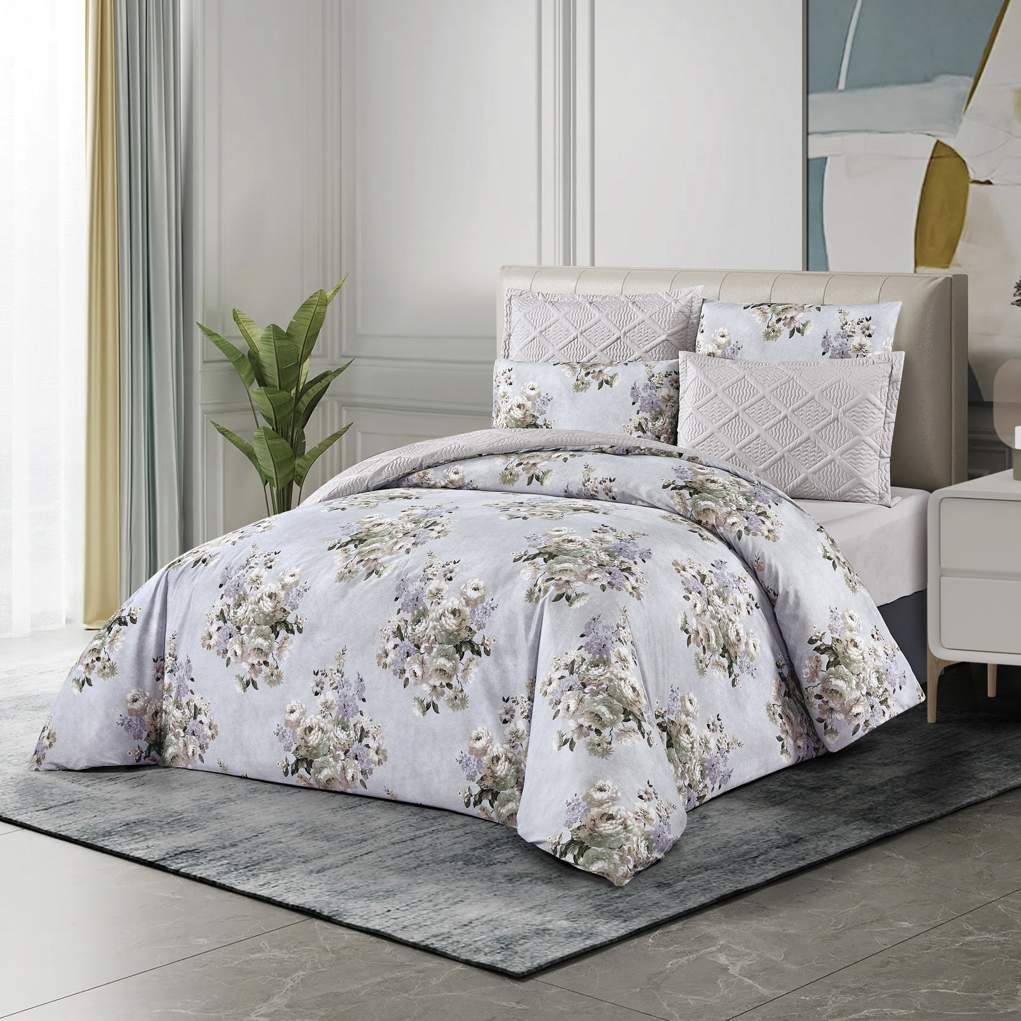 Floral Reversible Comforter King Set-household-bedding-comfortersandbedspreads-comforters-image-1