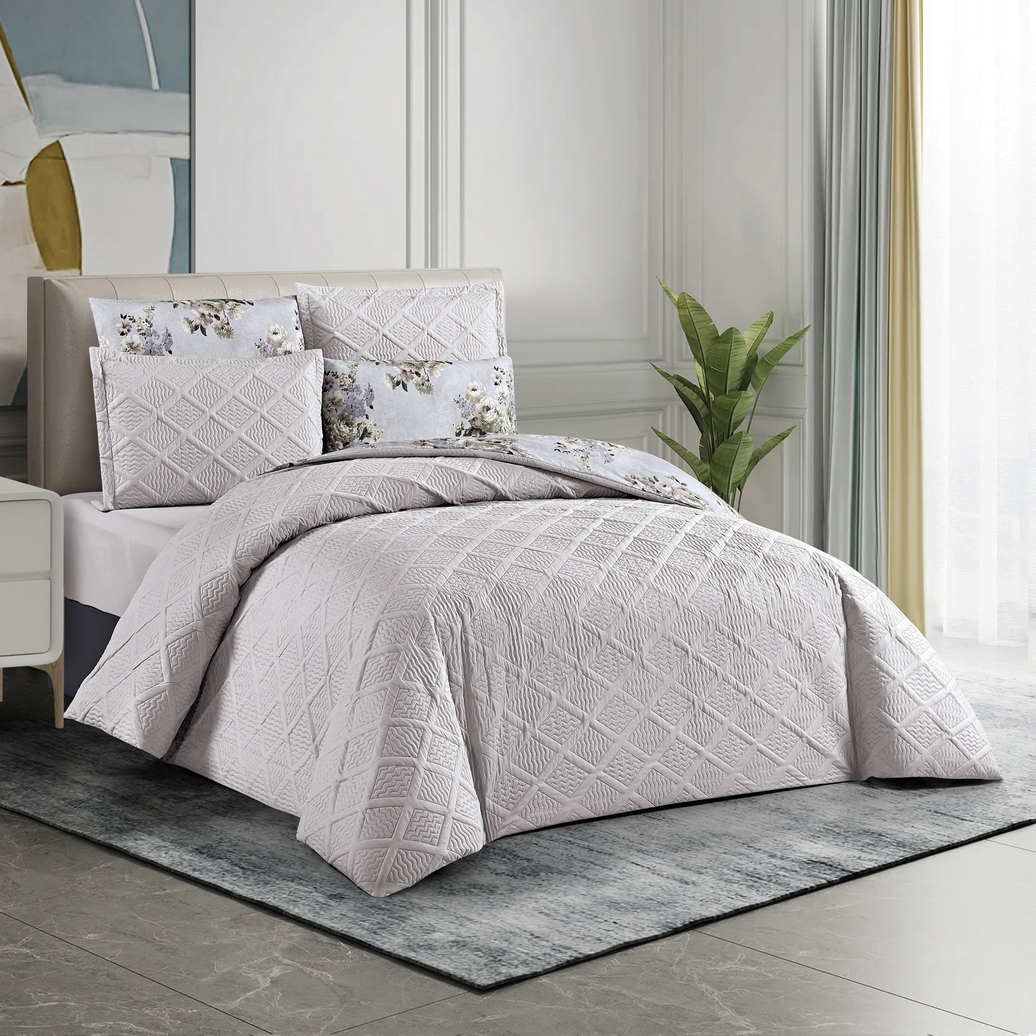 Floral Reversible Comforter King Set-household-bedding-comfortersandbedspreads-comforters-image-2