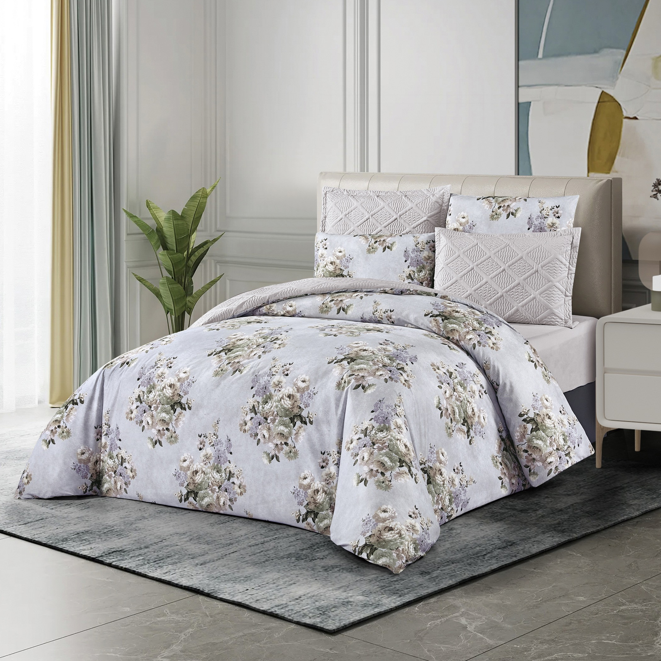Floral Reversible Comforter Twin Set-household-bedding-comfortersandbedspreads-comforters-image-1