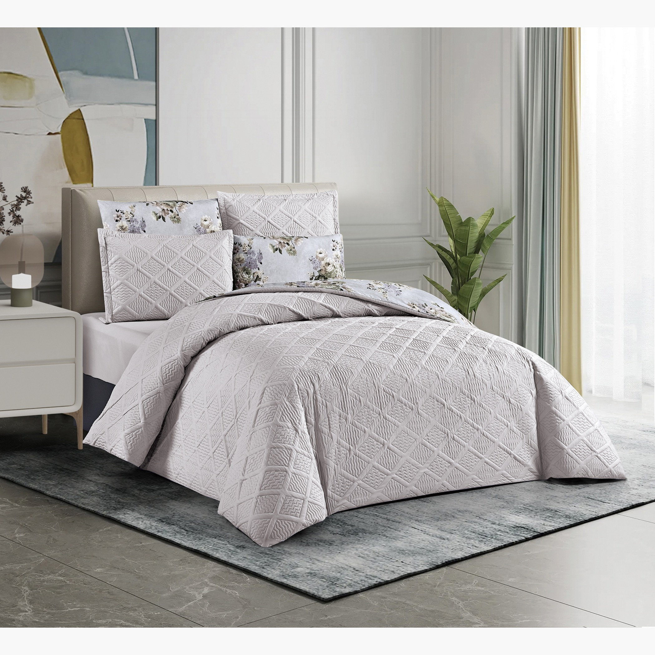 طقم لحاف مزهر مزدوج قابل للعكس-household-bedding-comfortersandbedspreads-comforters-image-2