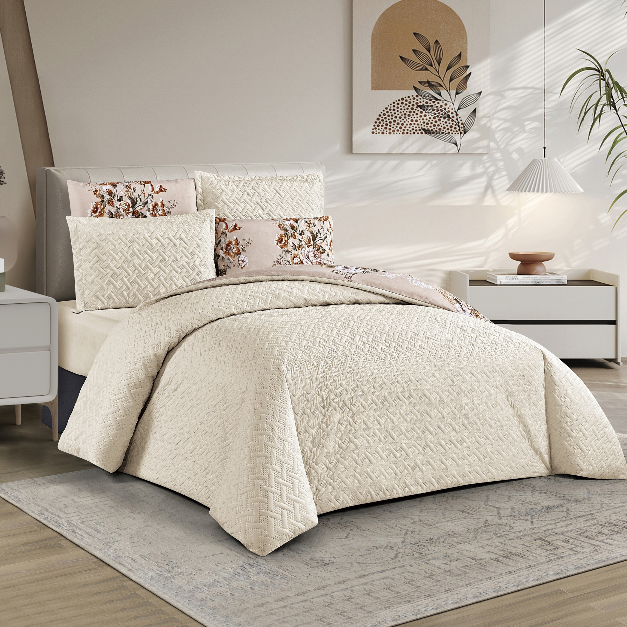 Floral Reversible Comforter Set-household-bedding-comfortersandbedspreads-comforters-image-2
