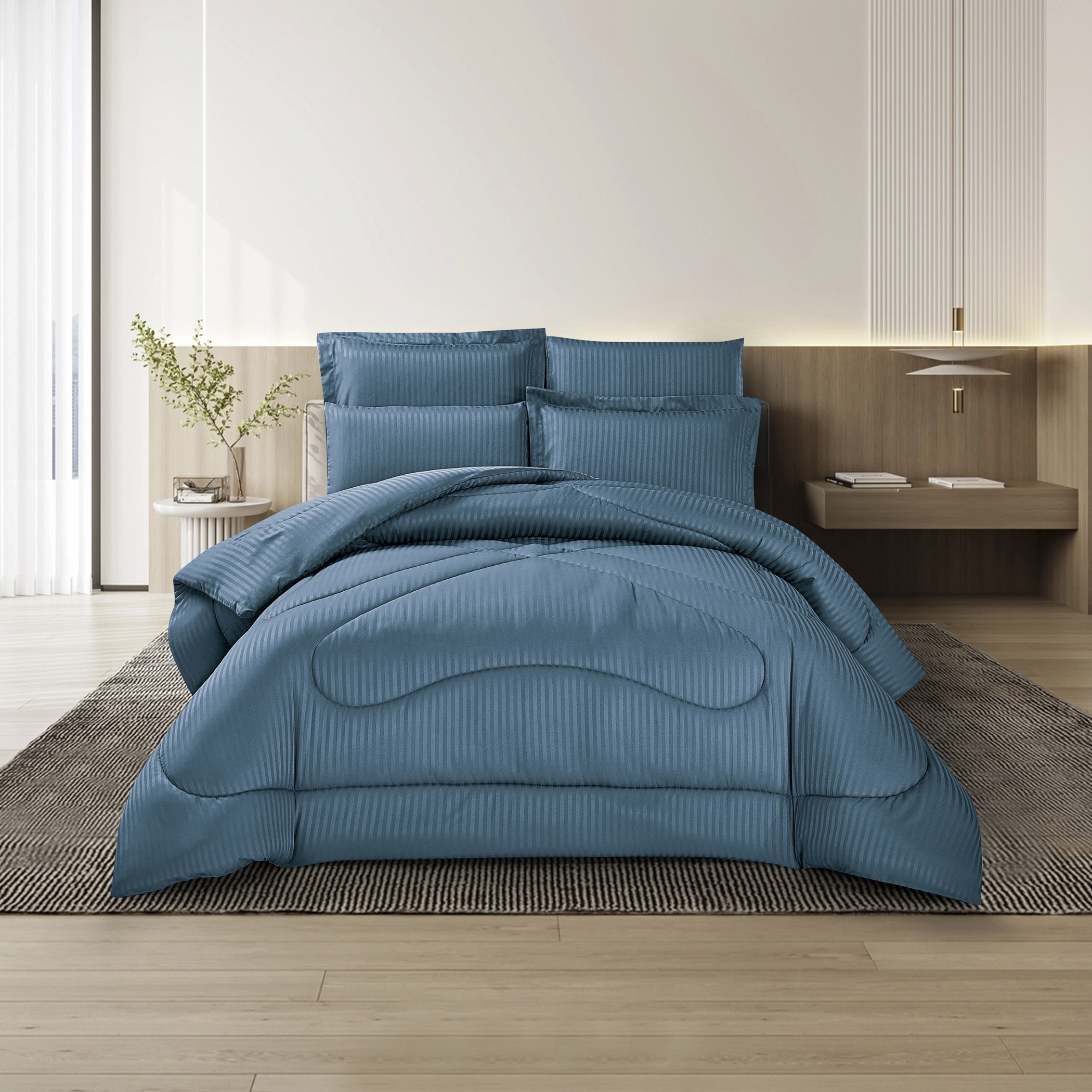 Striped Comforter Set Blue-household-bedding-comfortersandbedspreads-comforters-image-1