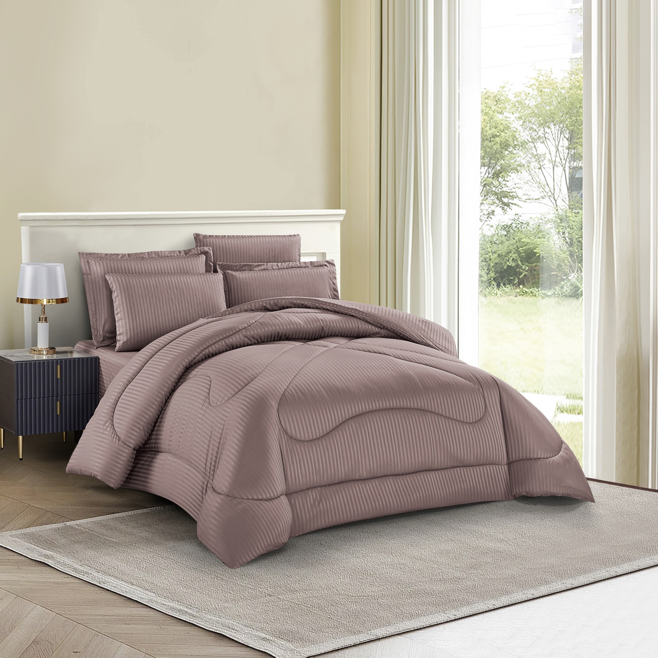 Striped Comforter Set Pink-household-bedding-comfortersandbedspreads-comforters-image-2