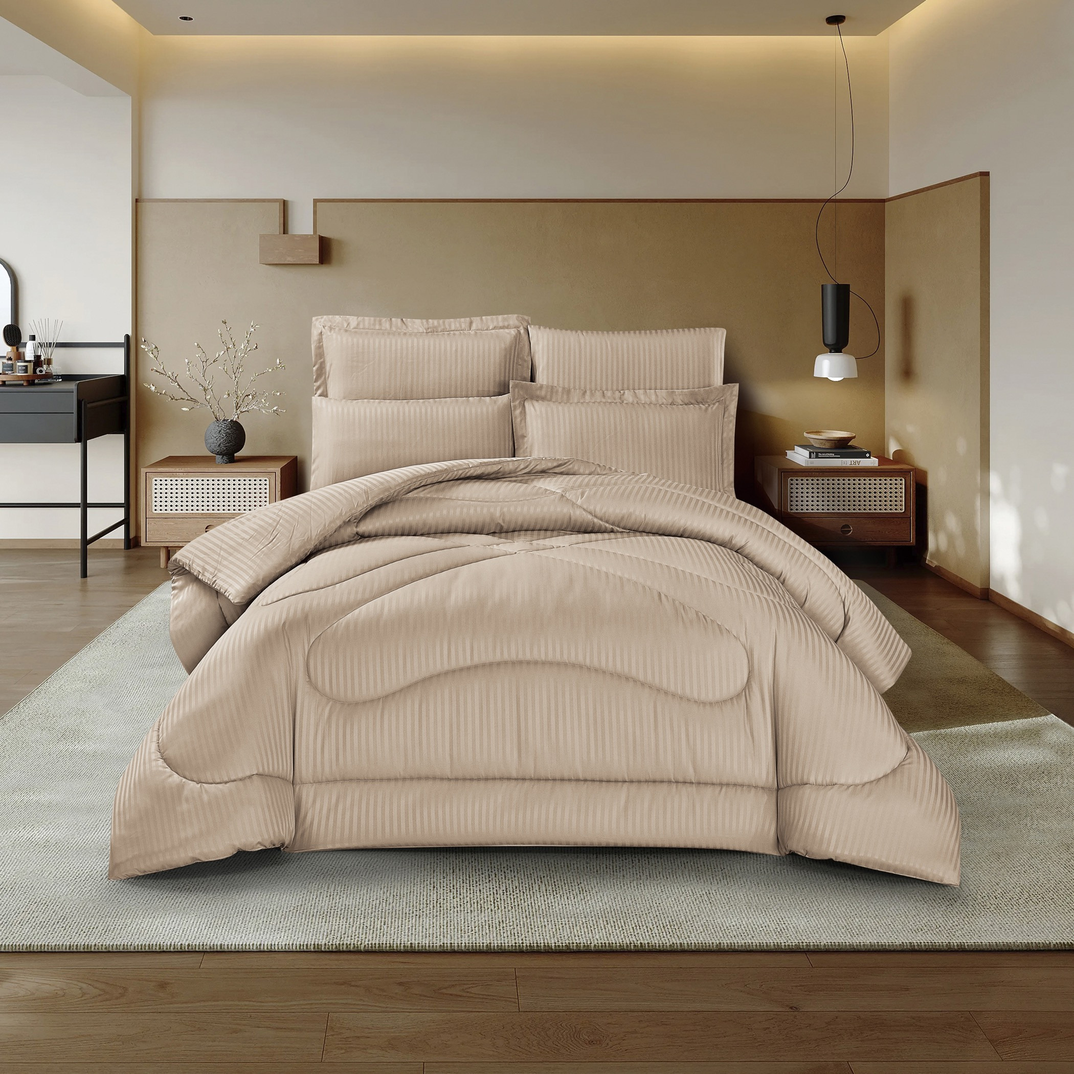 Striped Comforter Twin Four-Piece Set-household-bedding-comfortersandbedspreads-comforters-image-1