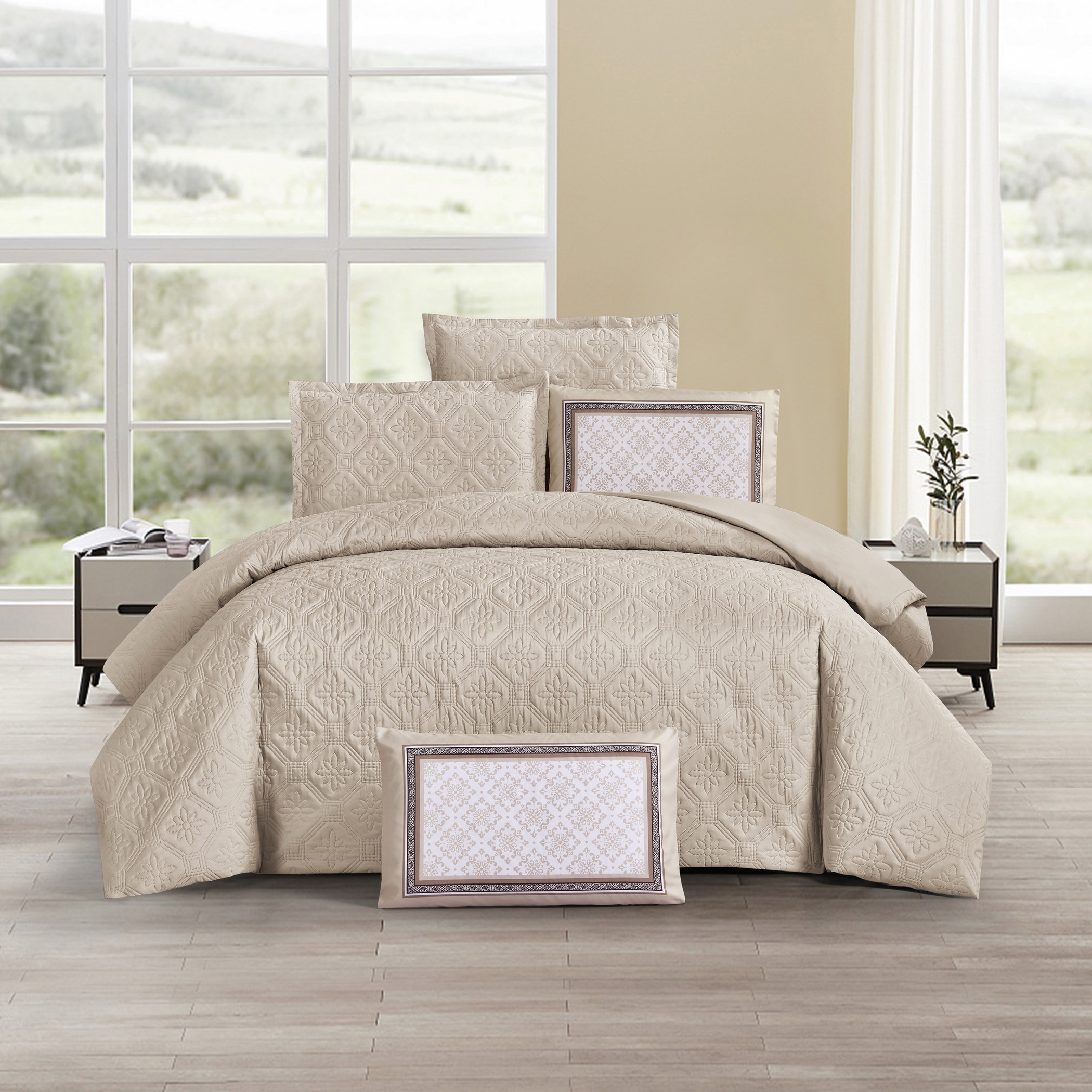طقم لحاف منقوش كينج ست قطع-household-bedding-comfortersandbedspreads-comforters-image-1