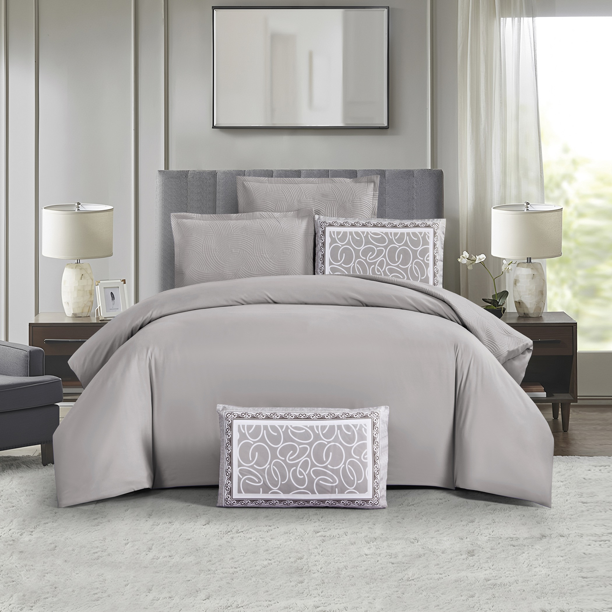 طقم لحاف منقوش رمادي-household-bedding-comfortersandbedspreads-comforters-image-2