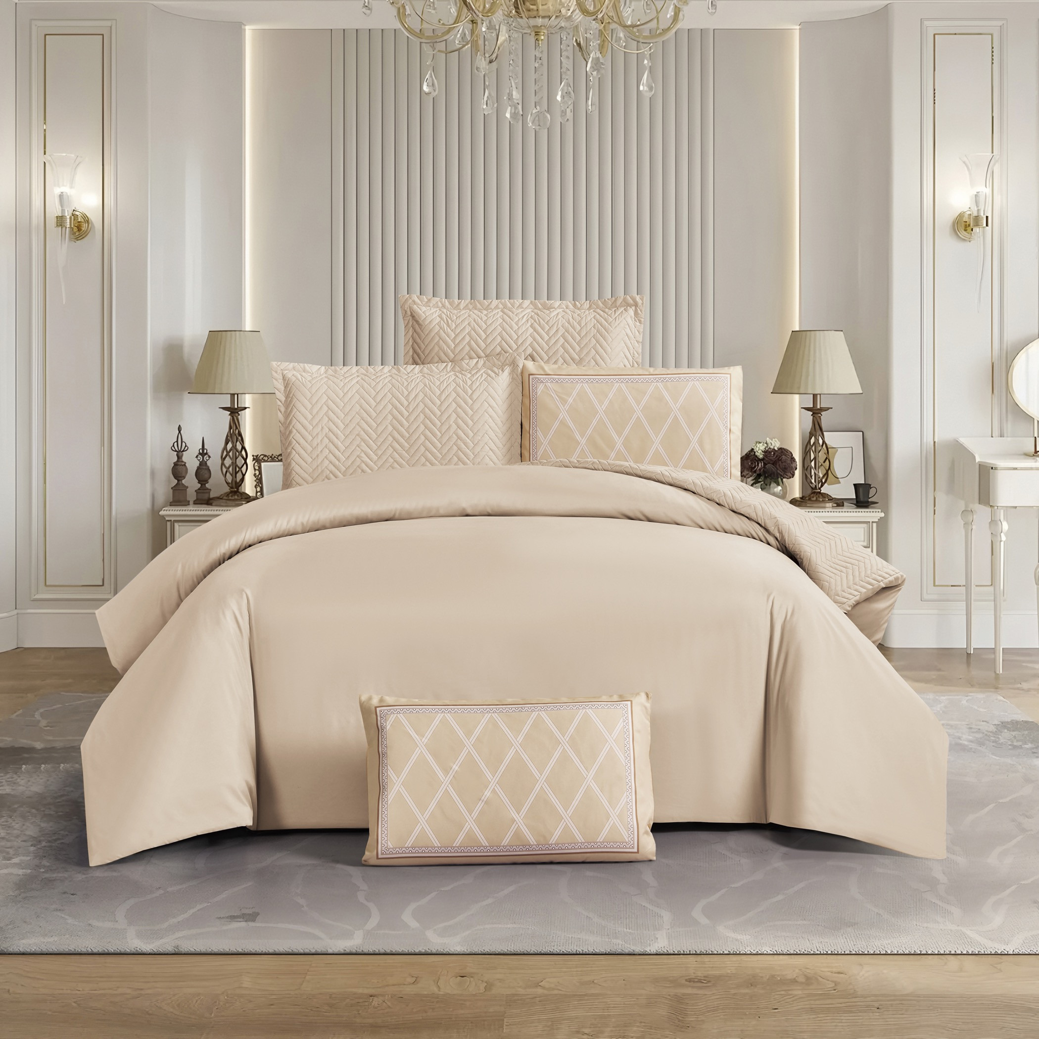 Embossed Quilted Comforter Set-household-bedding-comfortersandbedspreads-comforters-image-2