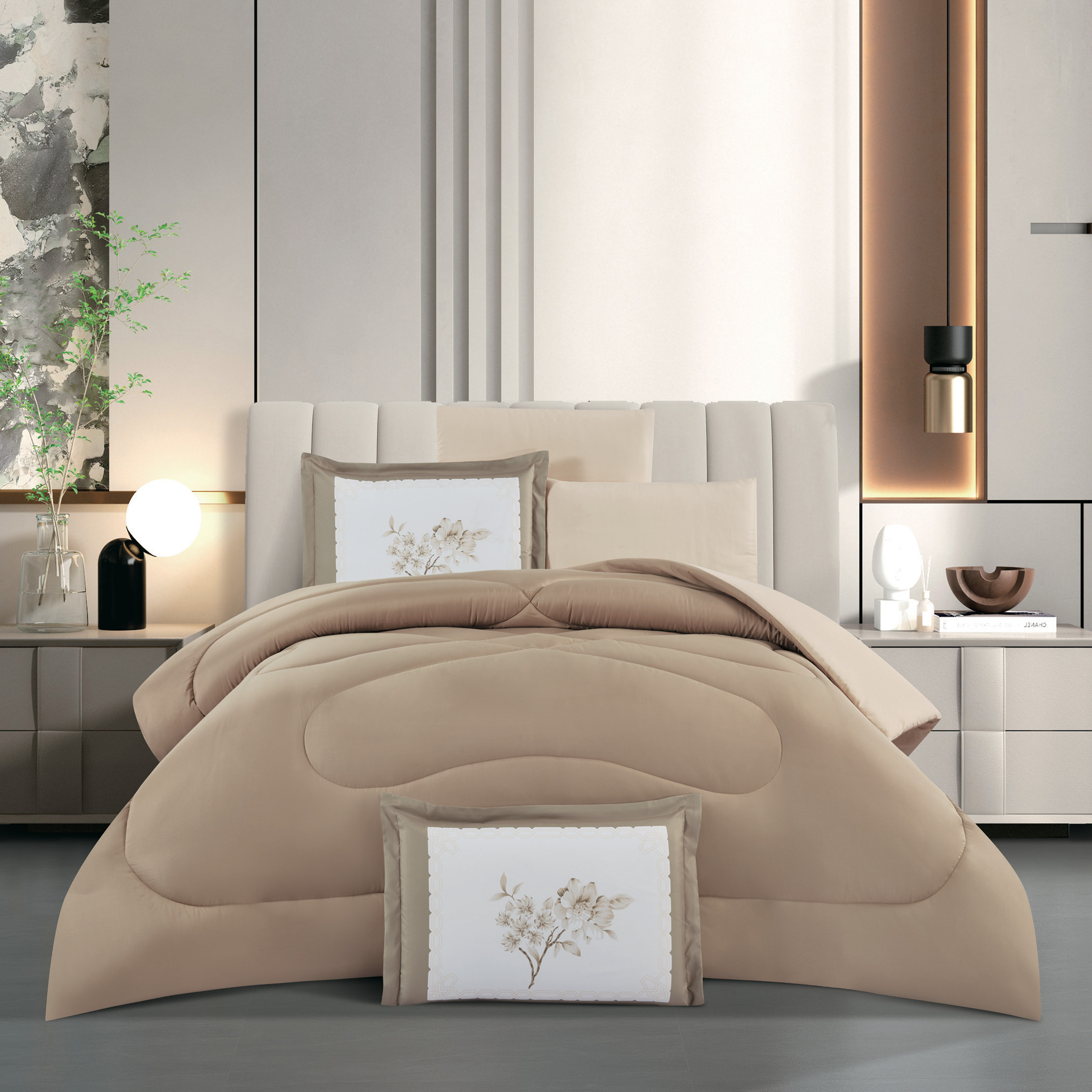 Solid Reversible Comforter Twin Set-household-bedding-comfortersandbedspreads-comforters-image-1