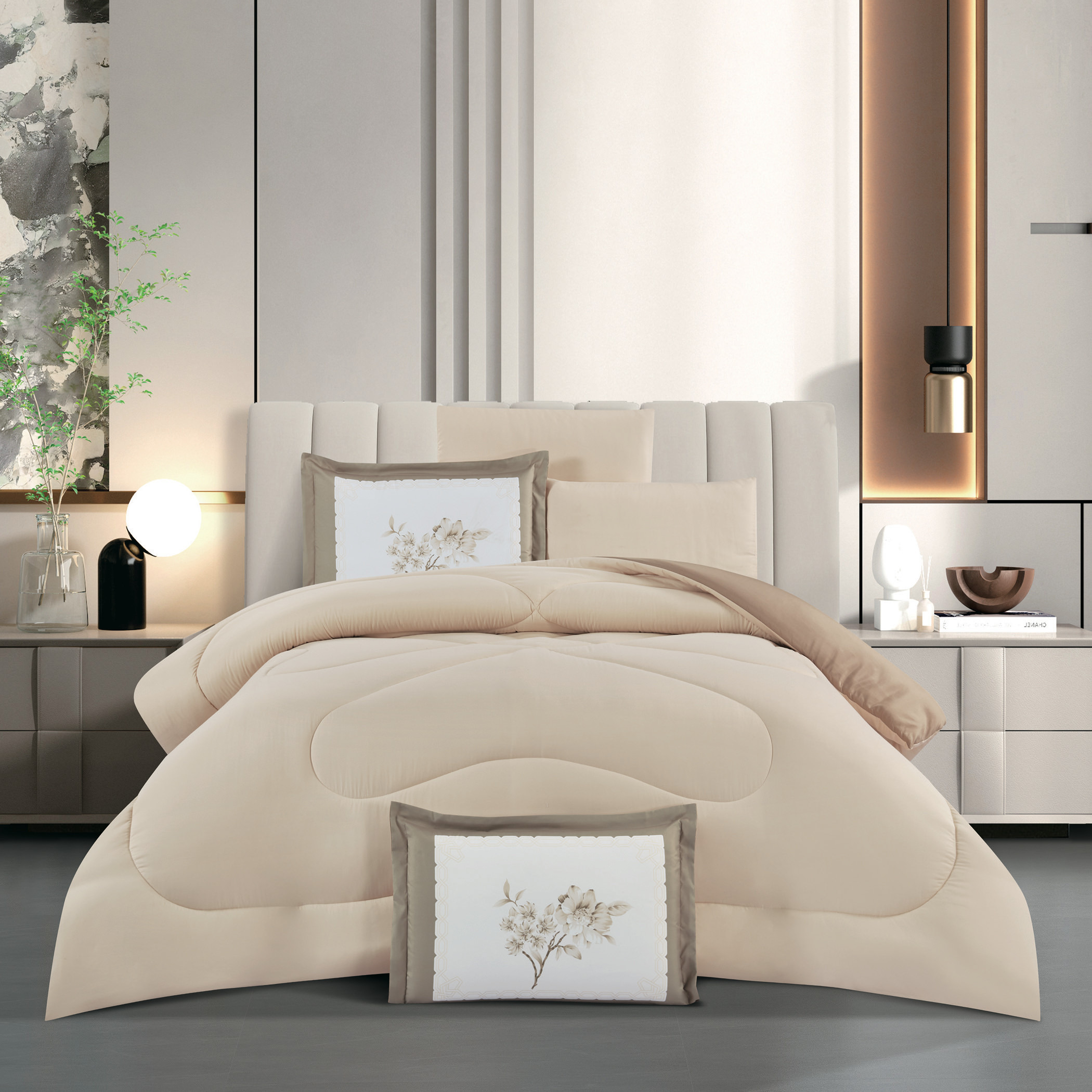 طقم لحاف سادة بوجهين مقاس توين-household-bedding-comfortersandbedspreads-comforters-image-2