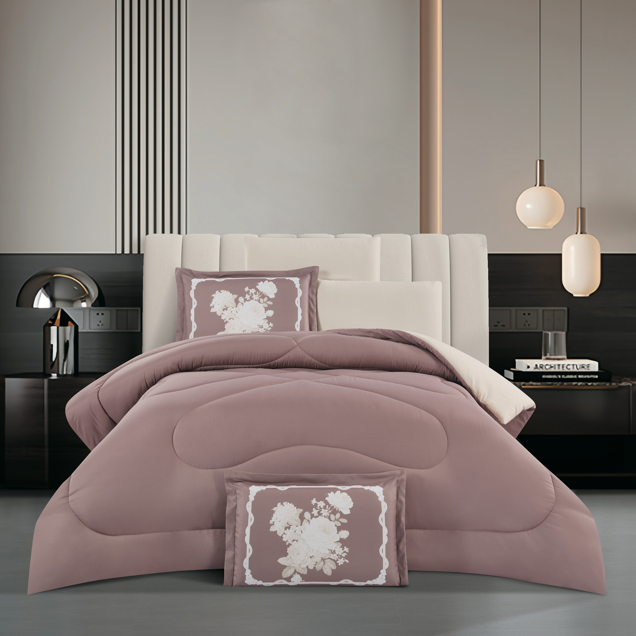 Floral Reversible Comforter Set Twin-household-bedding-comfortersandbedspreads-comforters-image-1