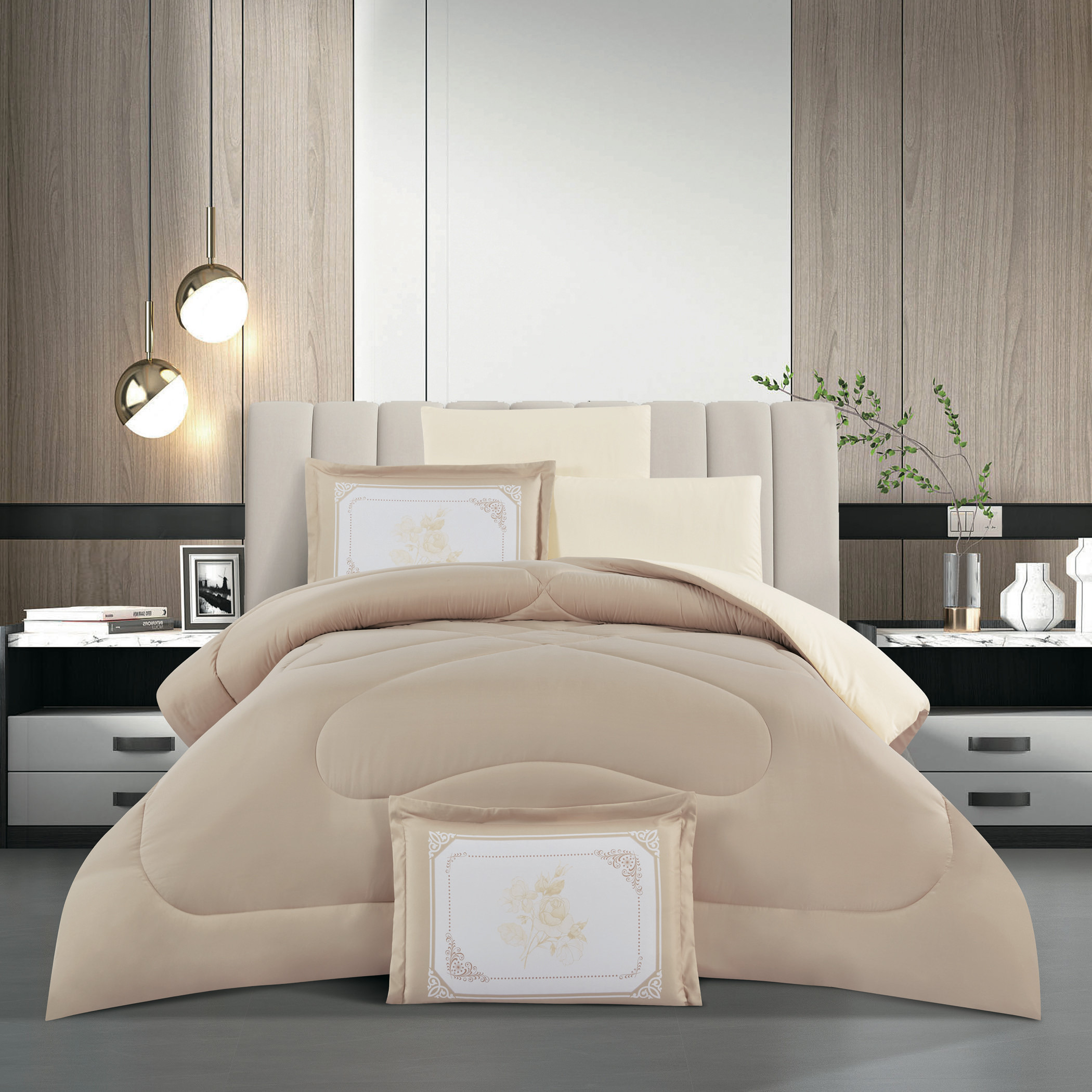 Reversible Solid Comforter Twin Set-household-bedding-comfortersandbedspreads-comforters-image-1