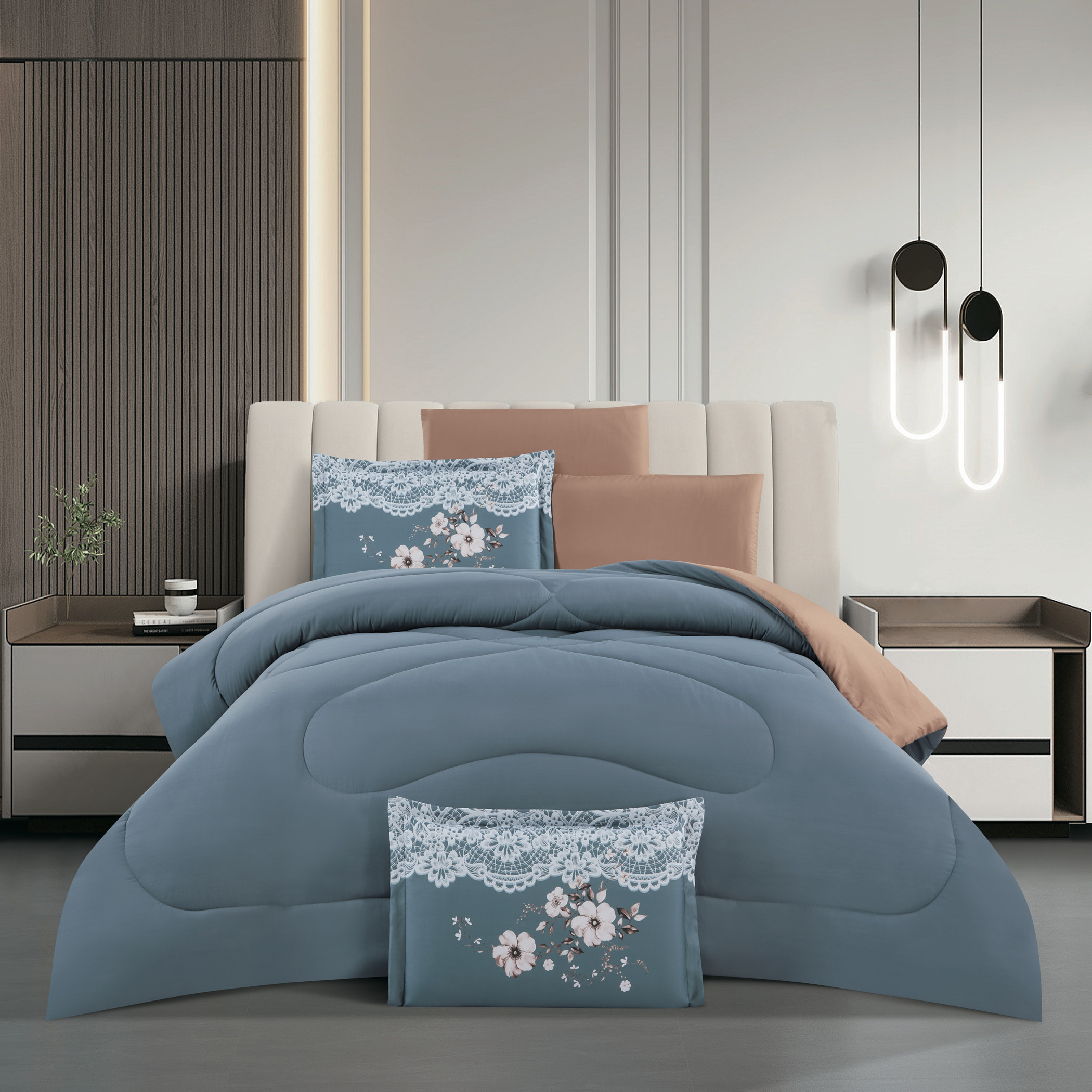 Reversible Floral Comforter Set King-household-bedding-comfortersandbedspreads-comforters-image-1