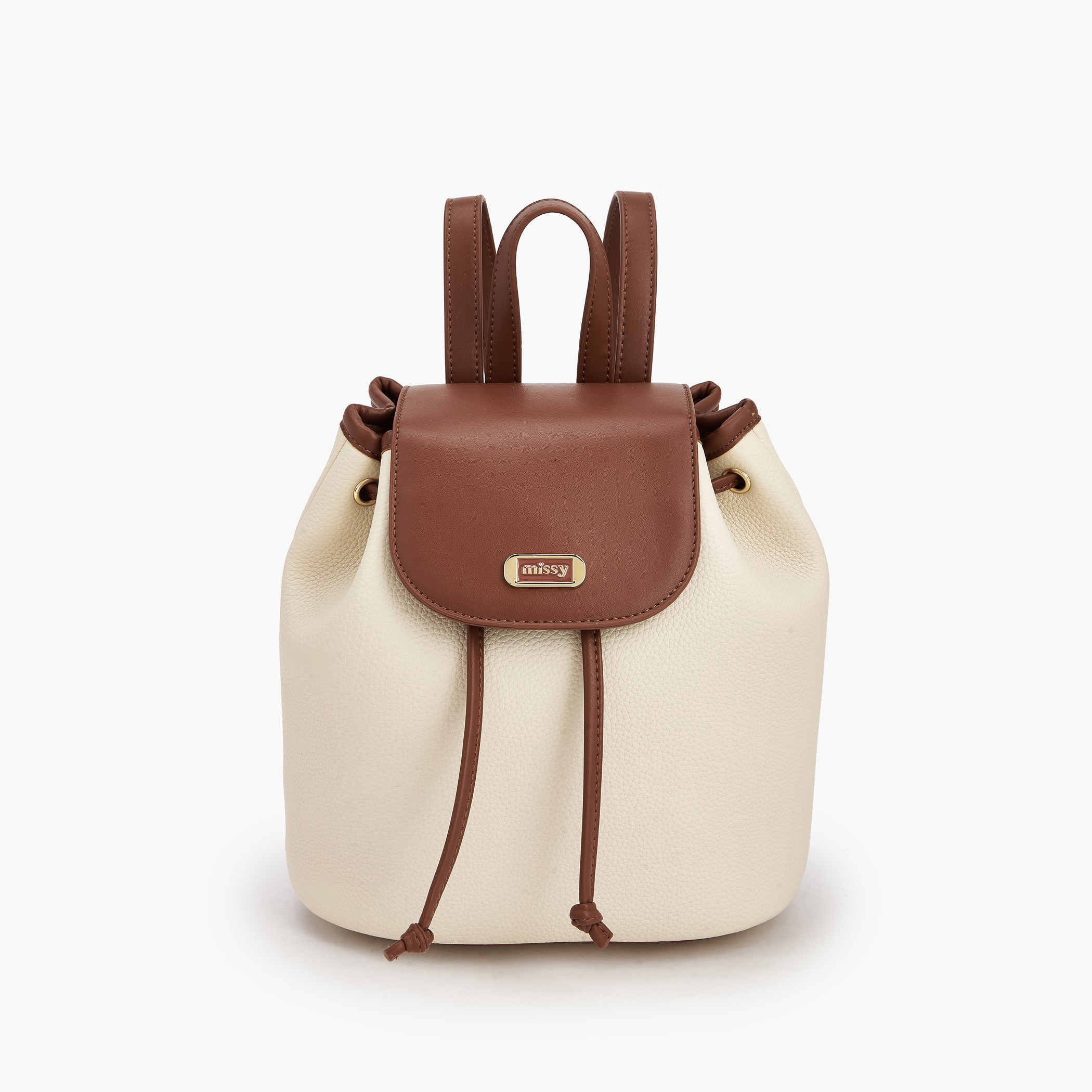 Missy Textured Backpack with Flap Closure-women-bagsandwallets-backpacks-image-1