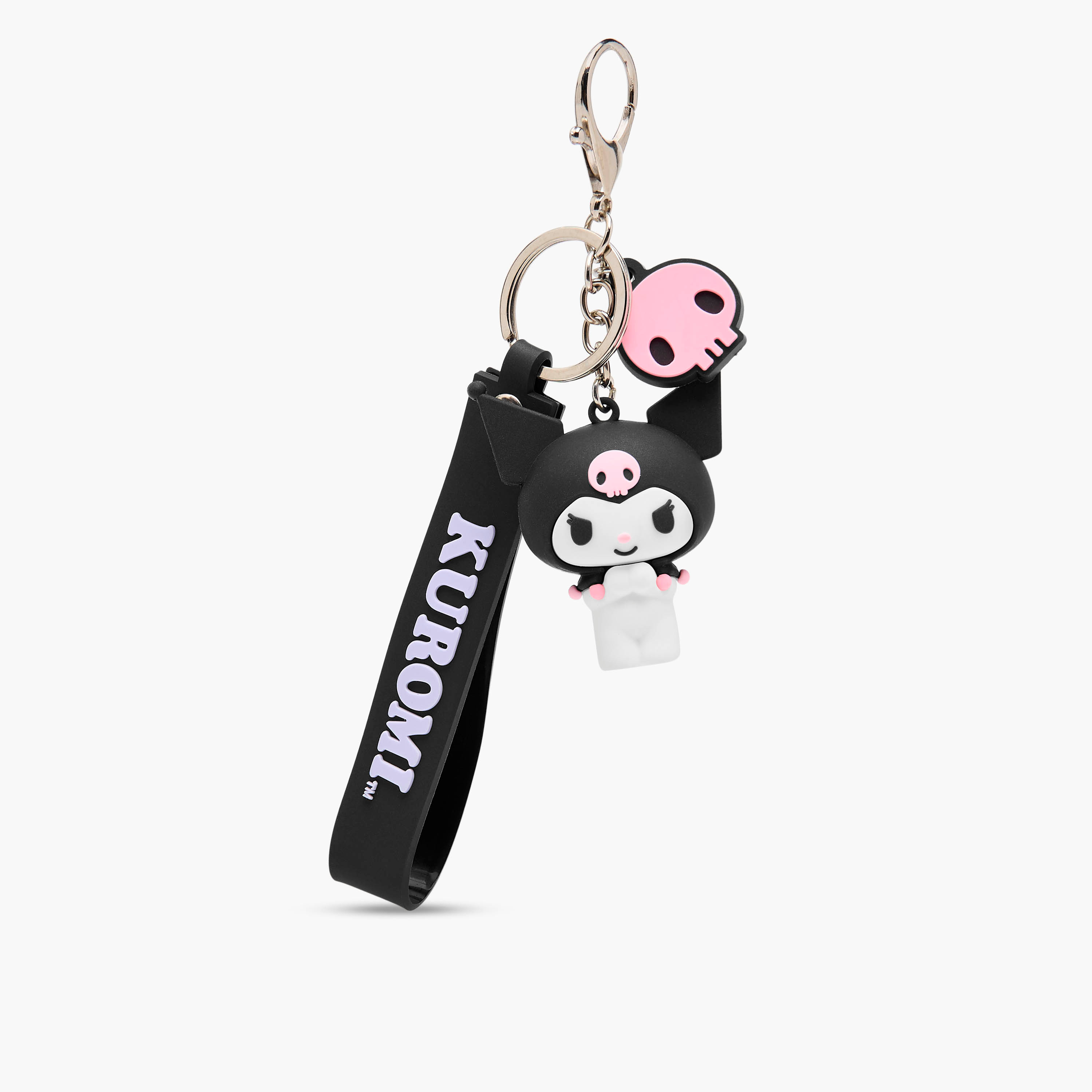 Kuromi Keychain with Charm Detail-girls-accessories-keyringsandbagcharms-image-1