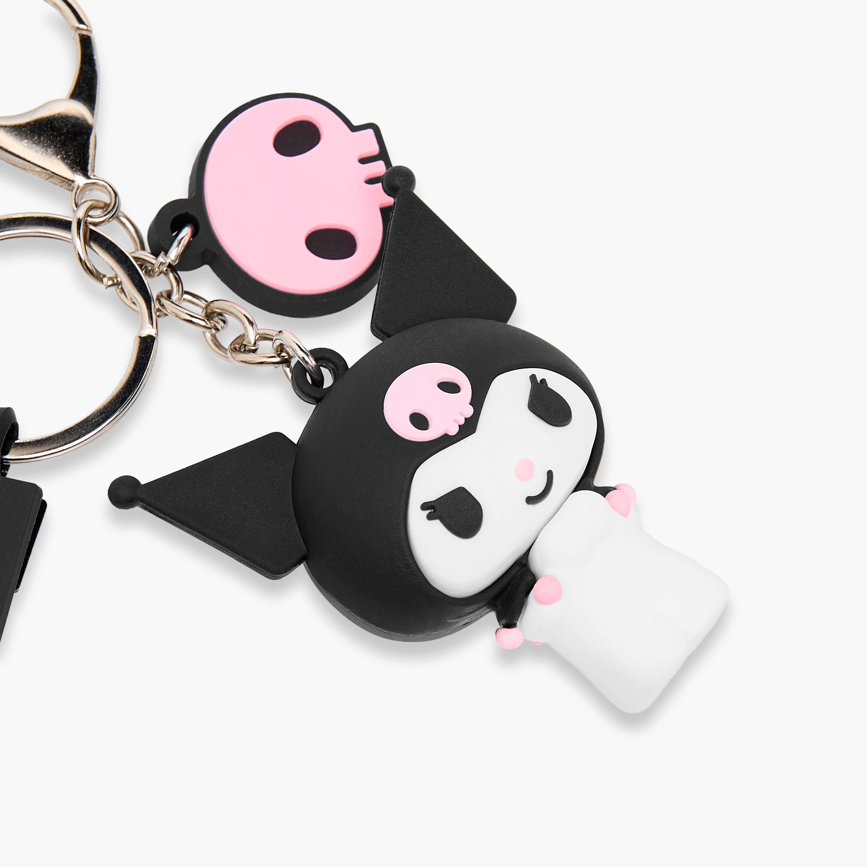 Kuromi Keychain with Charm Detail-girls-accessories-keyringsandbagcharms-image-4