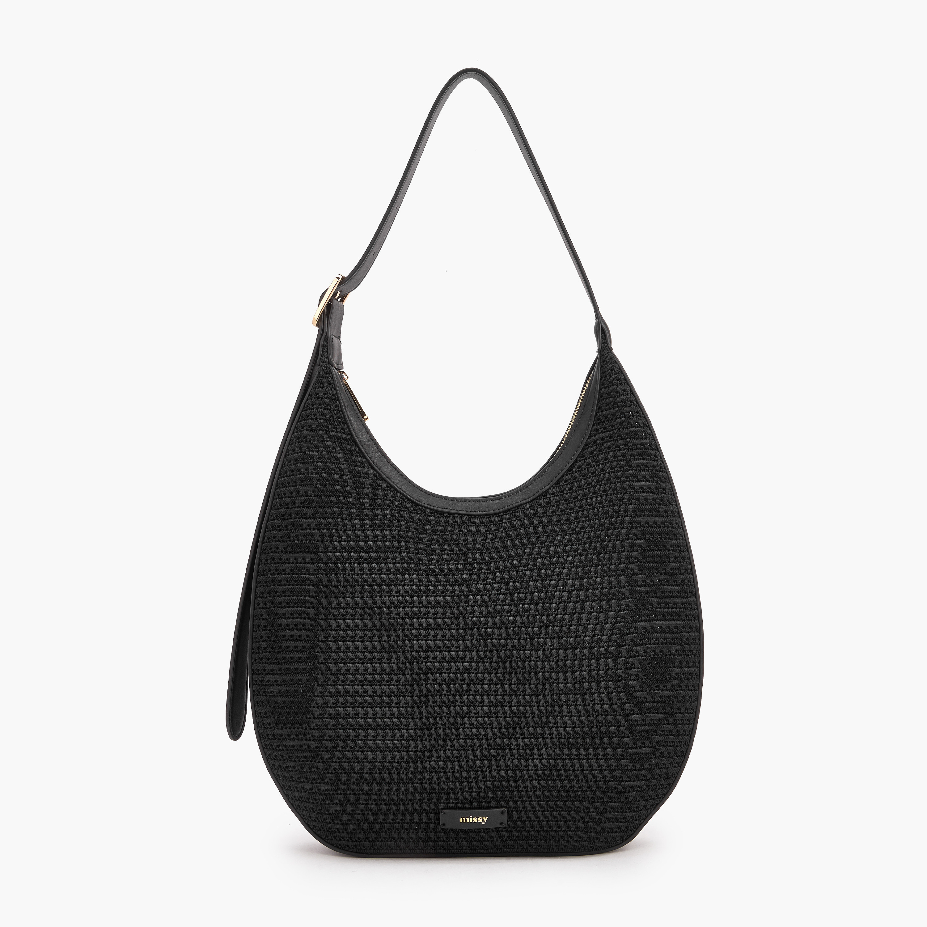 شنطة كتف بارزة الملمس بسحاب إغلاق من ميسي-women-bagsandwallets-handbags-image-1