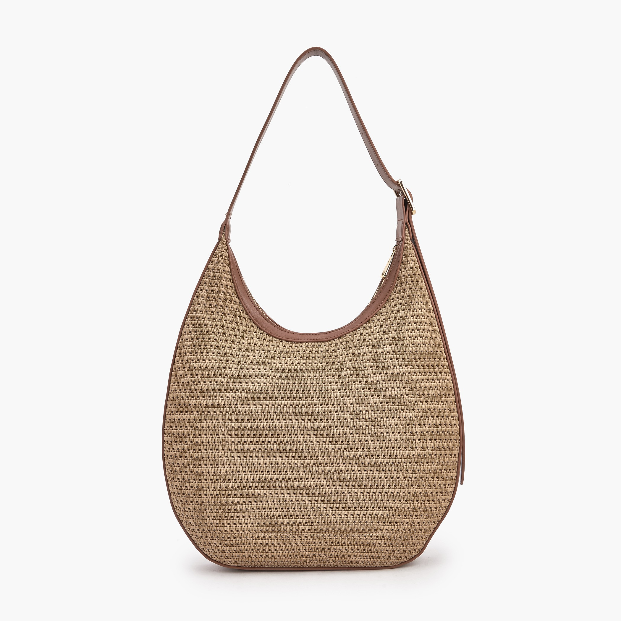 Missy Textured Shoulder Bag with Zip Closure-women-bagsandwallets-handbags-image-3