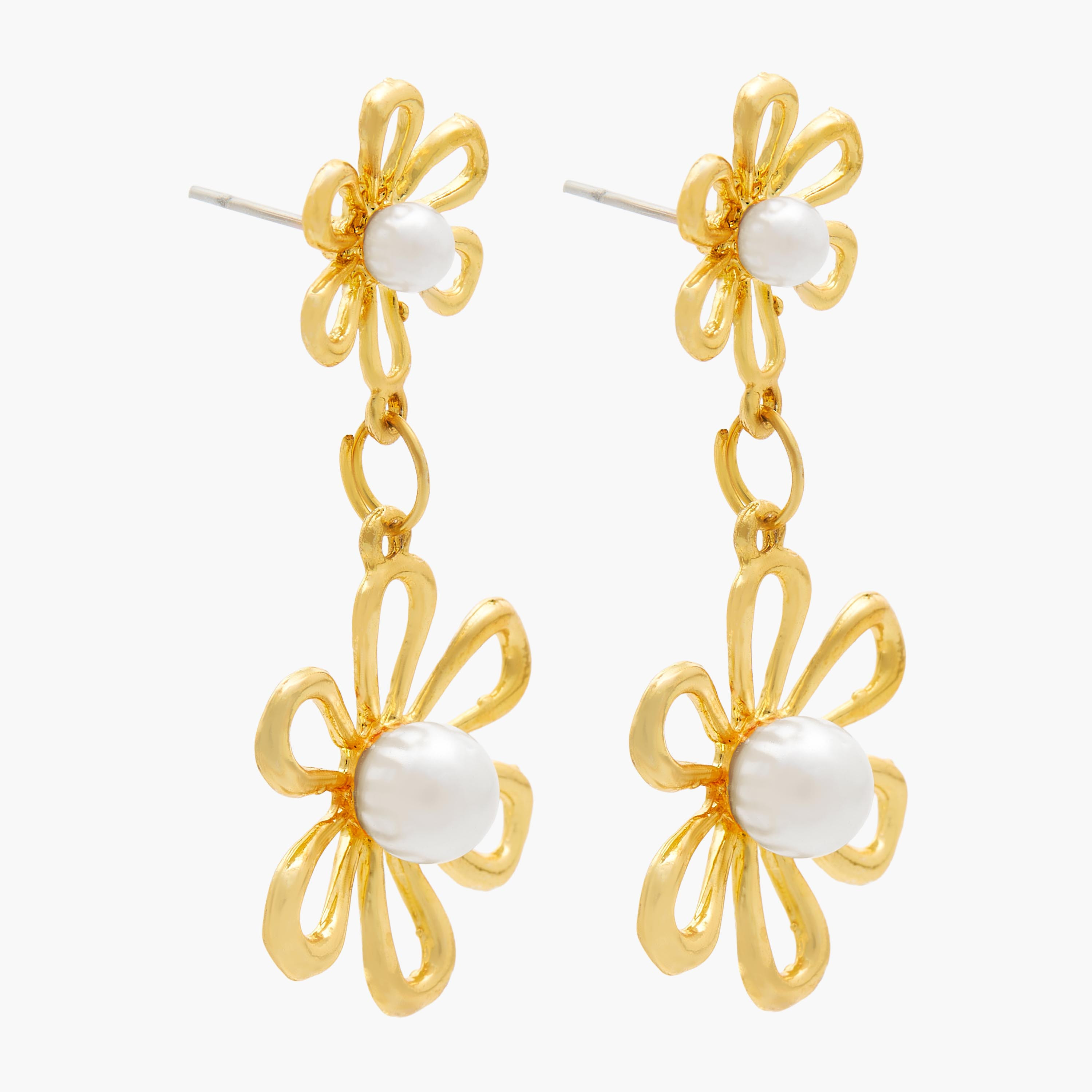 Metallic Embellished Dangler Earrings with Pushback Closure-women-watchesandjewellery-jewellery-earrings-image-2
