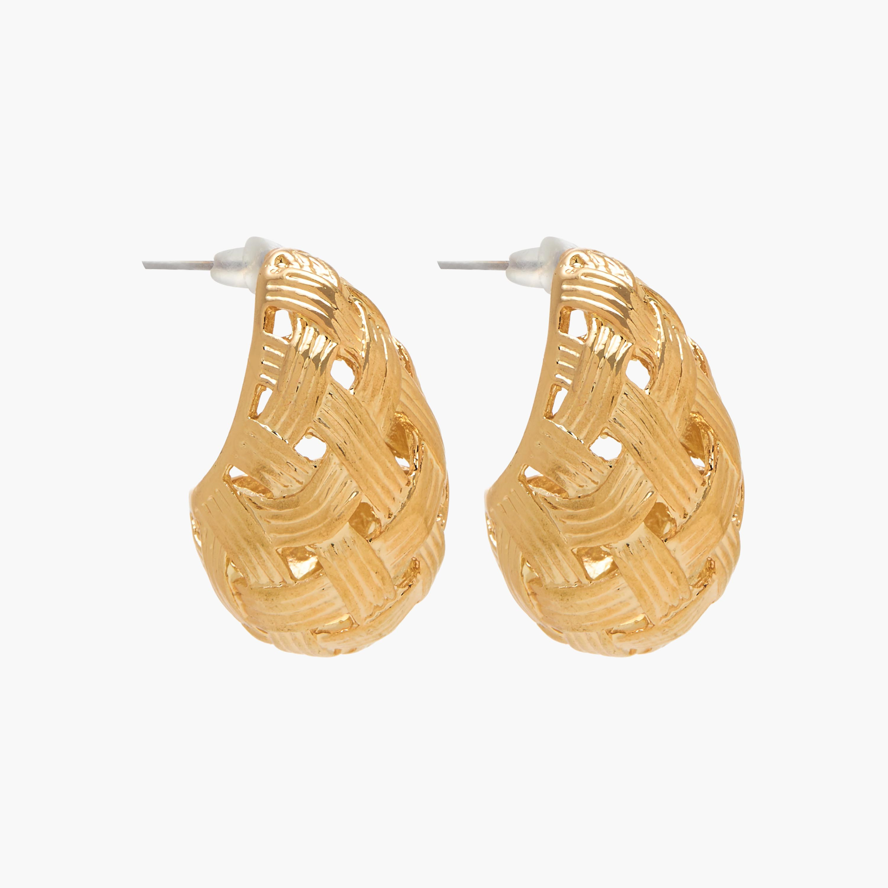 Gold Tone Teardrop Earrings with Pushback Closure-women-watchesandjewellery-jewellery-earrings-image-2