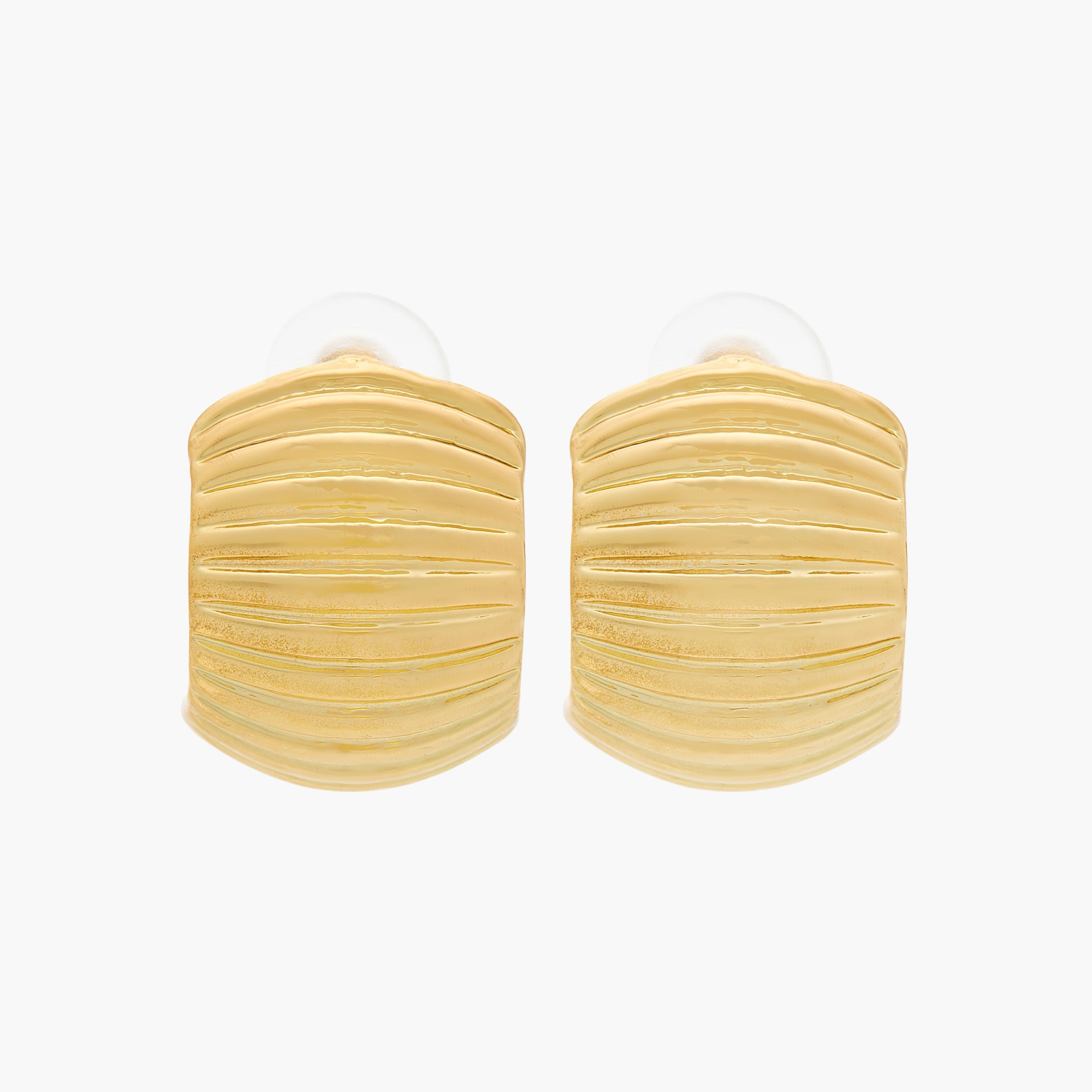 Metallic Textured Hoop Earrings with Pushback Closure-women-watchesandjewellery-jewellery-earrings-image-1
