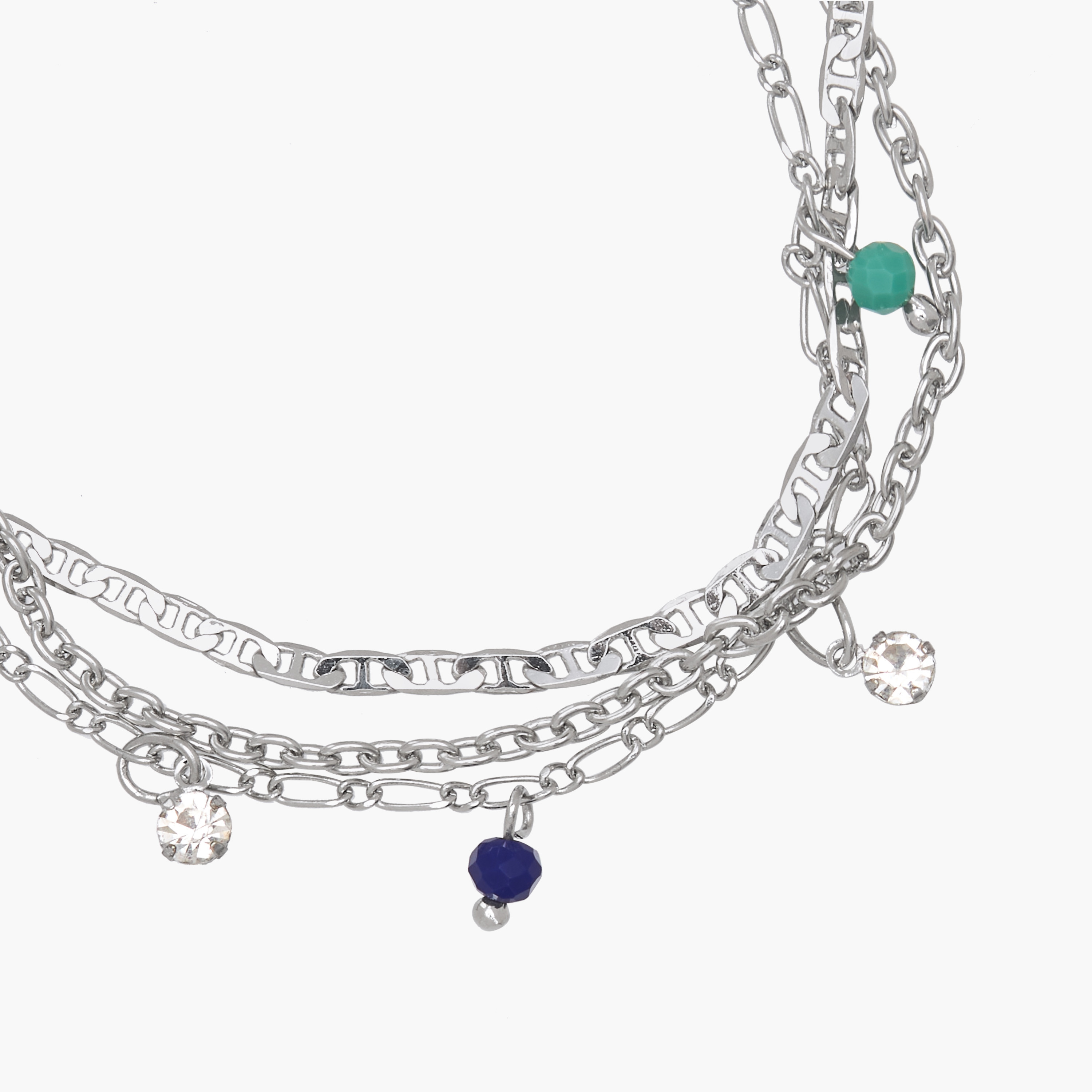 Silver Tone Charm Embellished Layered Anklet-women-watchesandjewellery-jewellery-anklets-image-3