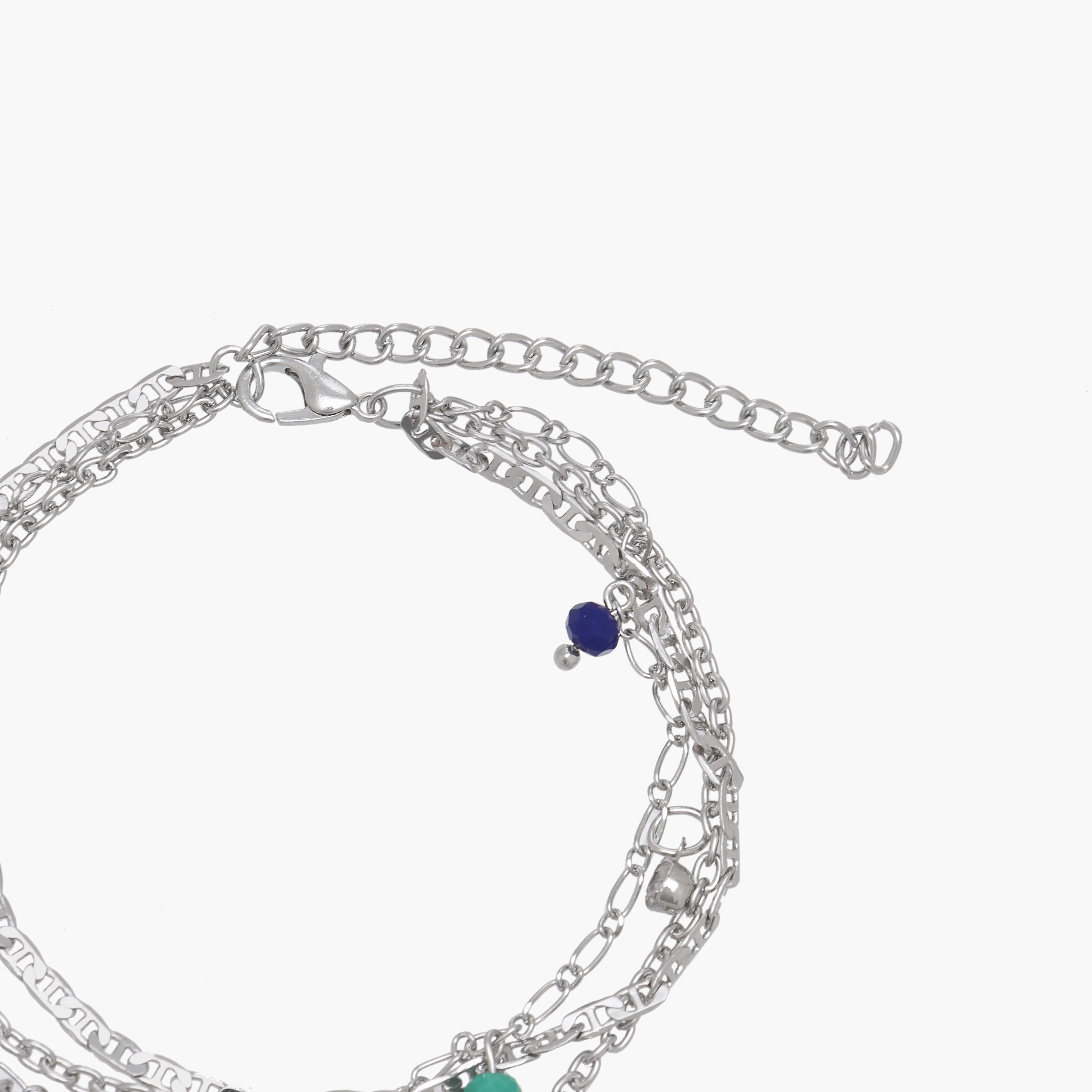 Silver Tone Charm Embellished Layered Anklet-women-watchesandjewellery-jewellery-anklets-image-4