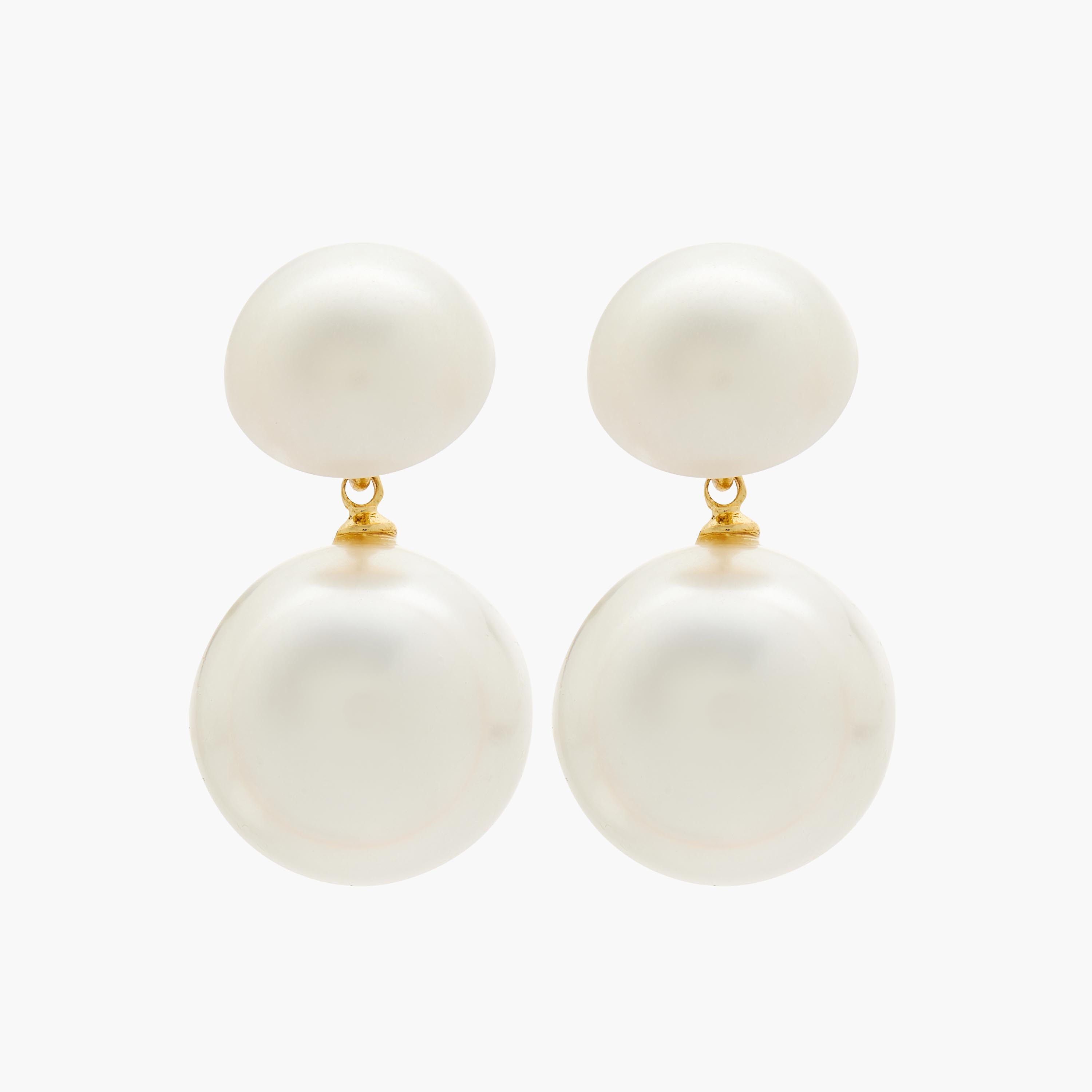 Gold Tone Pearl Embellished Earrings with Pushback Closure-women-watchesandjewellery-jewellery-earrings-image-1