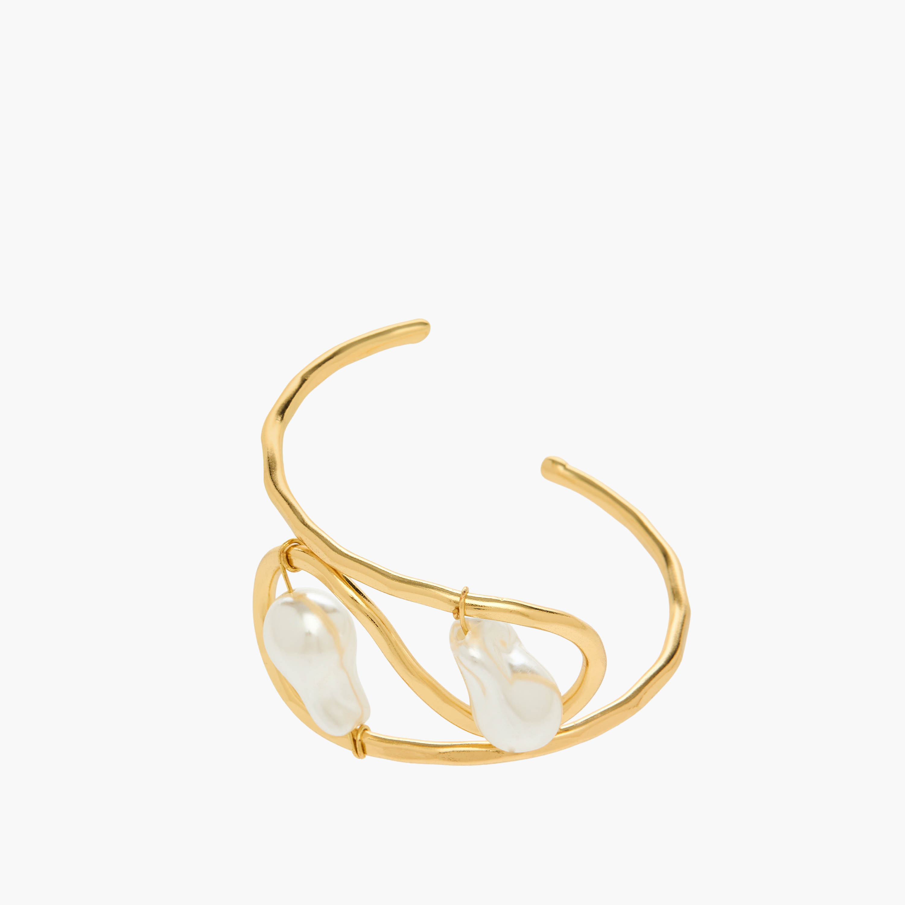 Gold Plated Pearl Cuff bracelet-women-watchesandjewellery-jewellery-banglesandbracelets-image-1